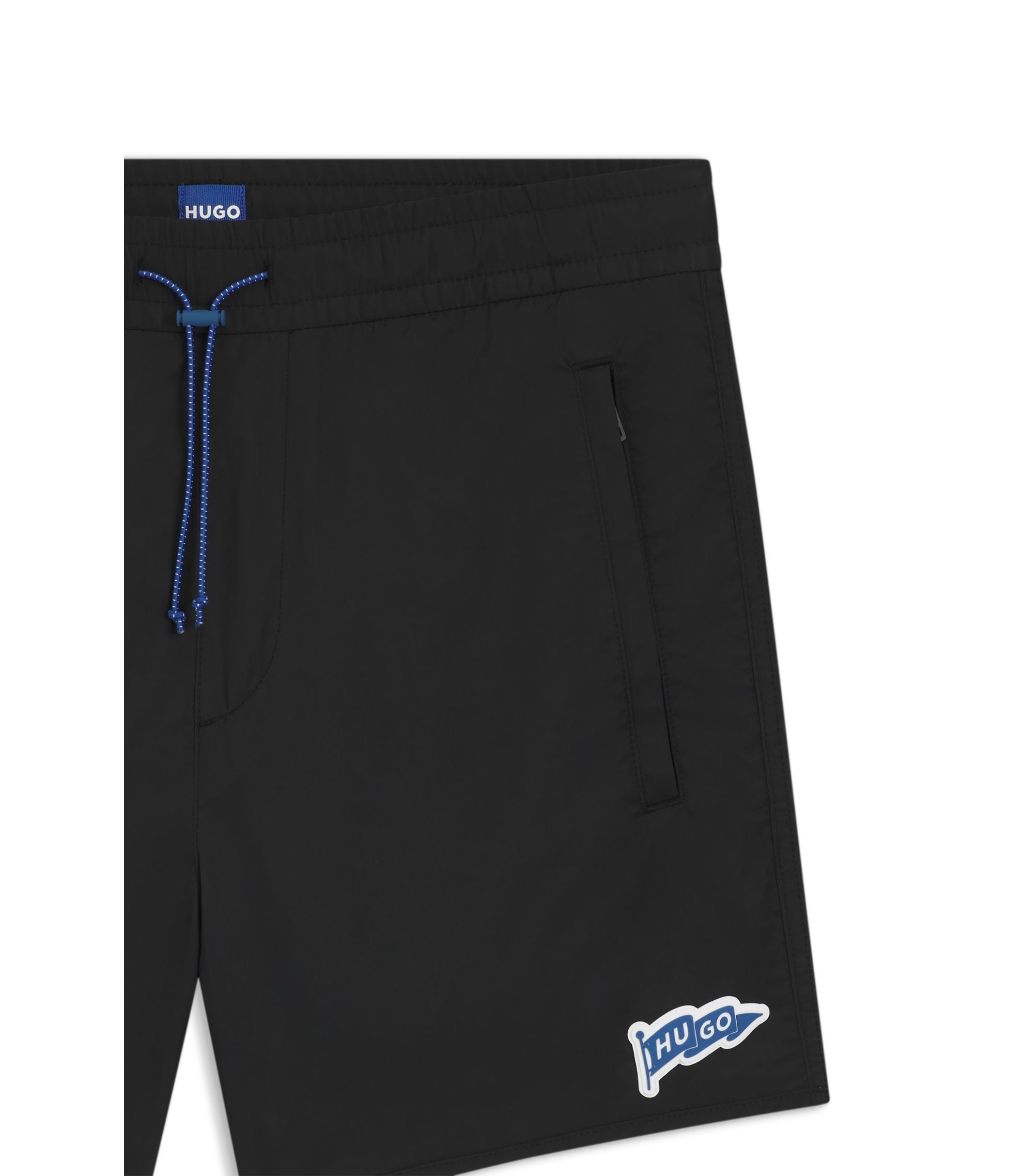 Hugo Water Repellent Shorts With Flag Logo Black