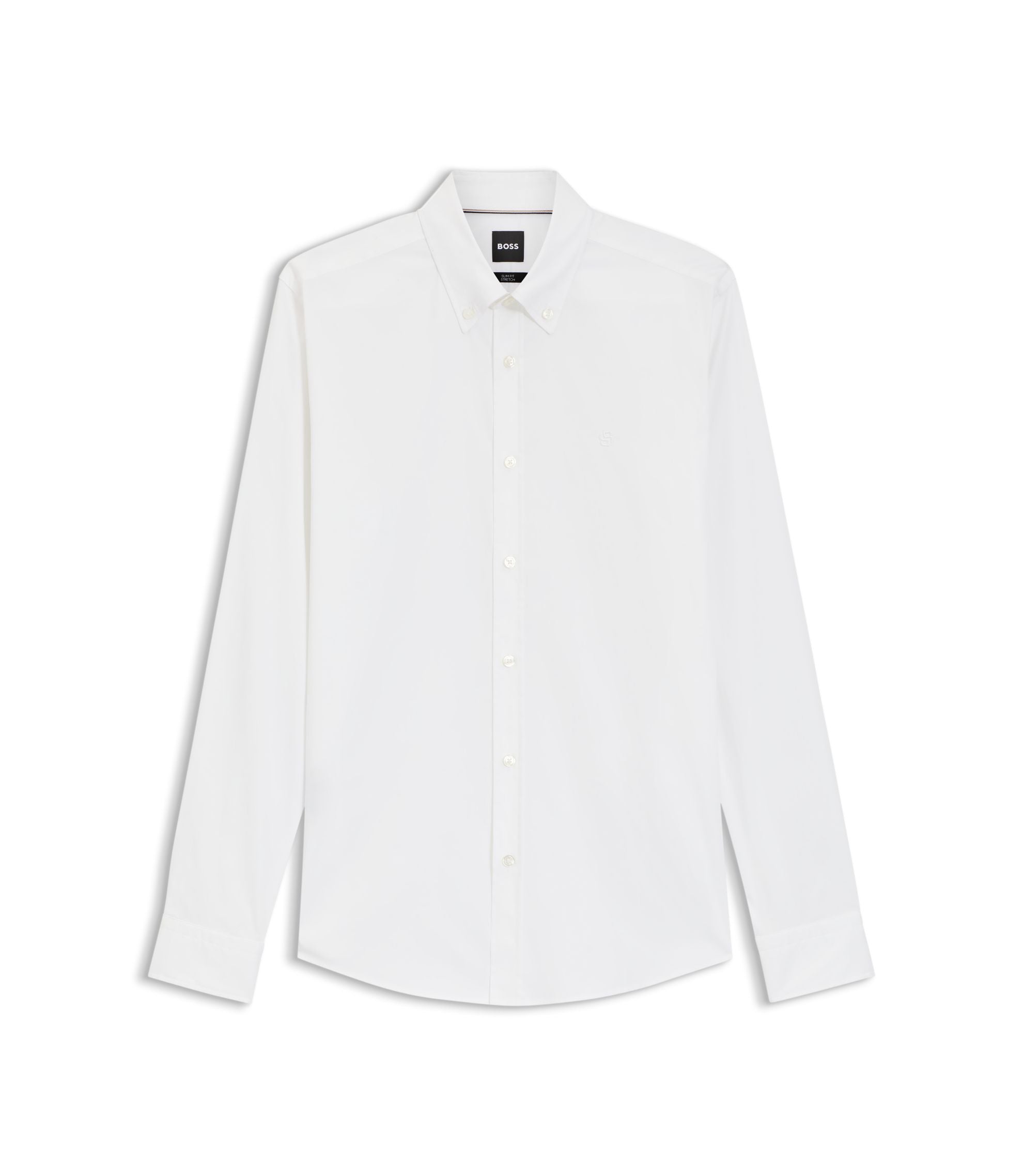 Boss Slim Fit Shirt In Cotton Blend Poplin White