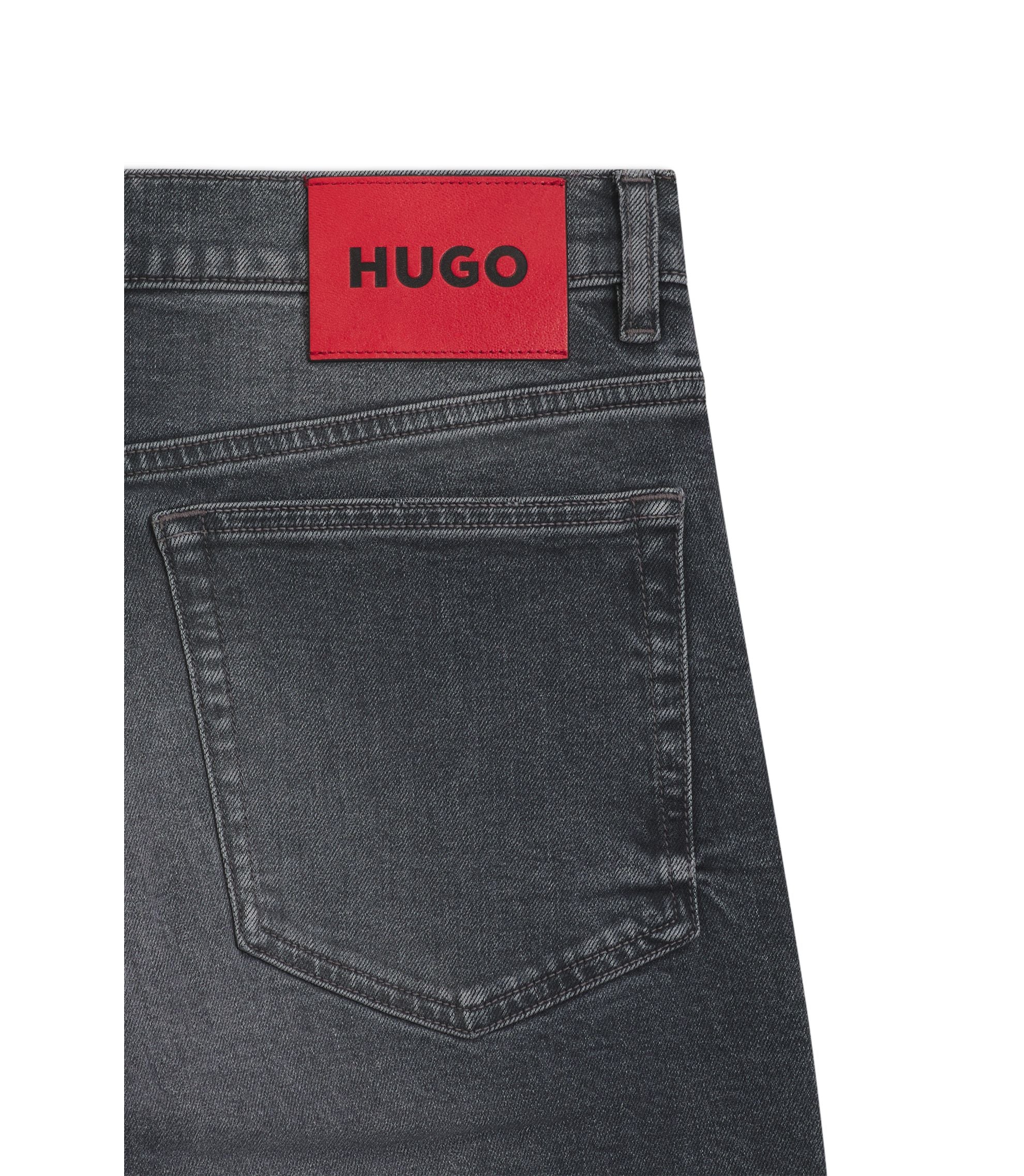Hugo Slim Fit Jeans In Gray Comfort Stretch Denim Grey