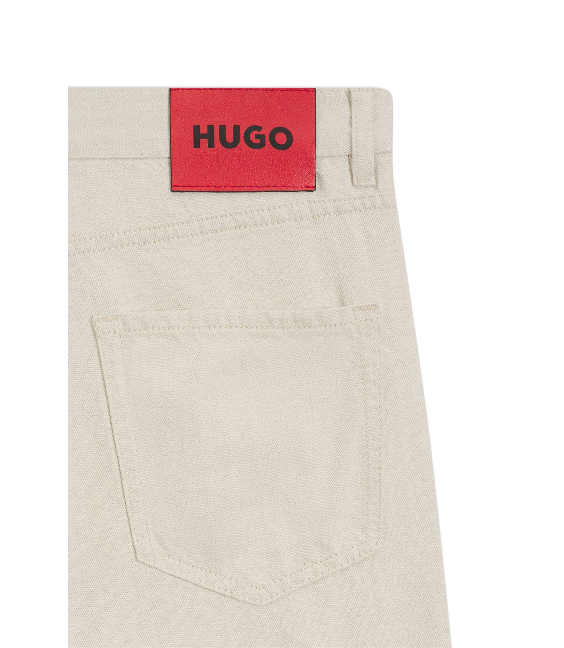 Hugo Relaxed Tapered Fit Jeans In Ecru Denim White