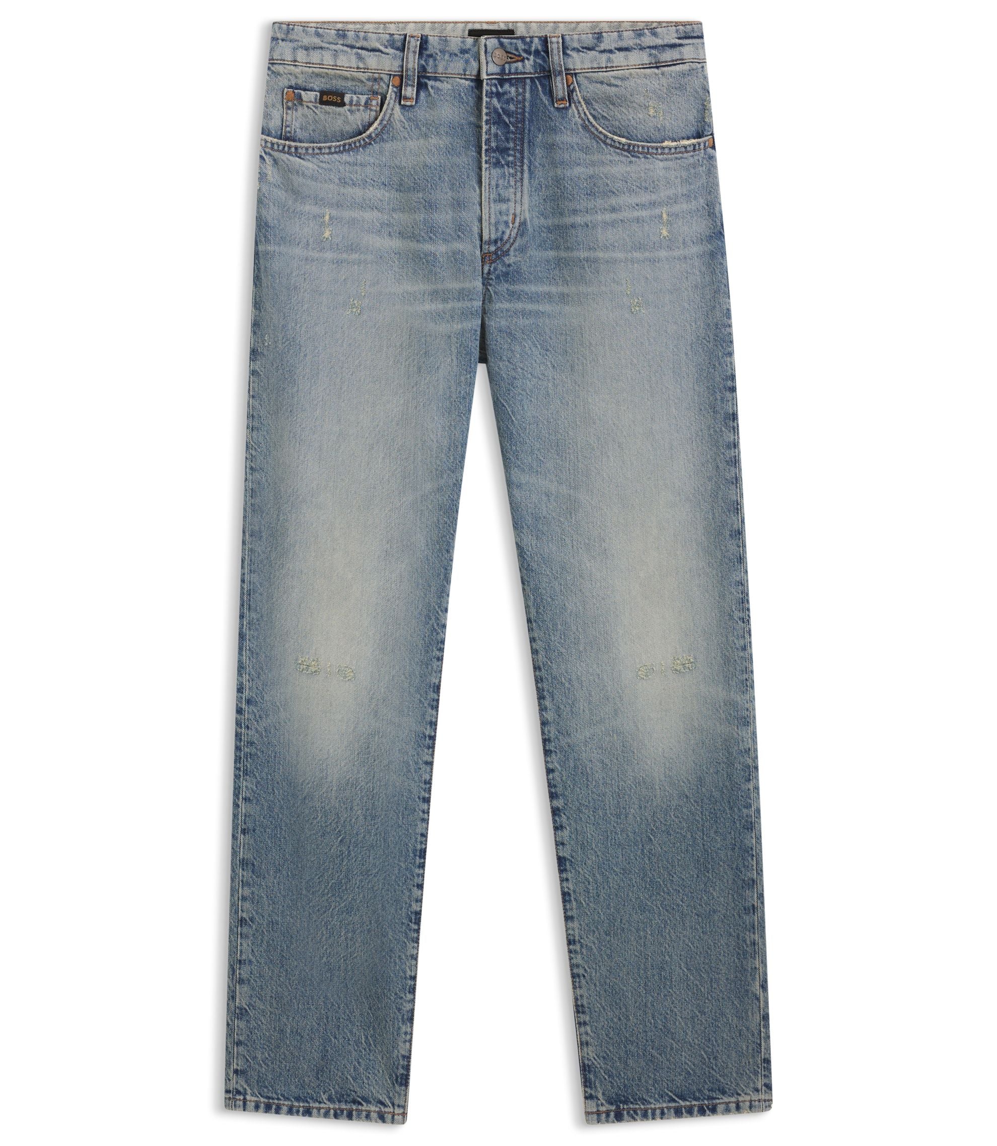 Boss Blue Jeans In Japanese Denim Turquoise