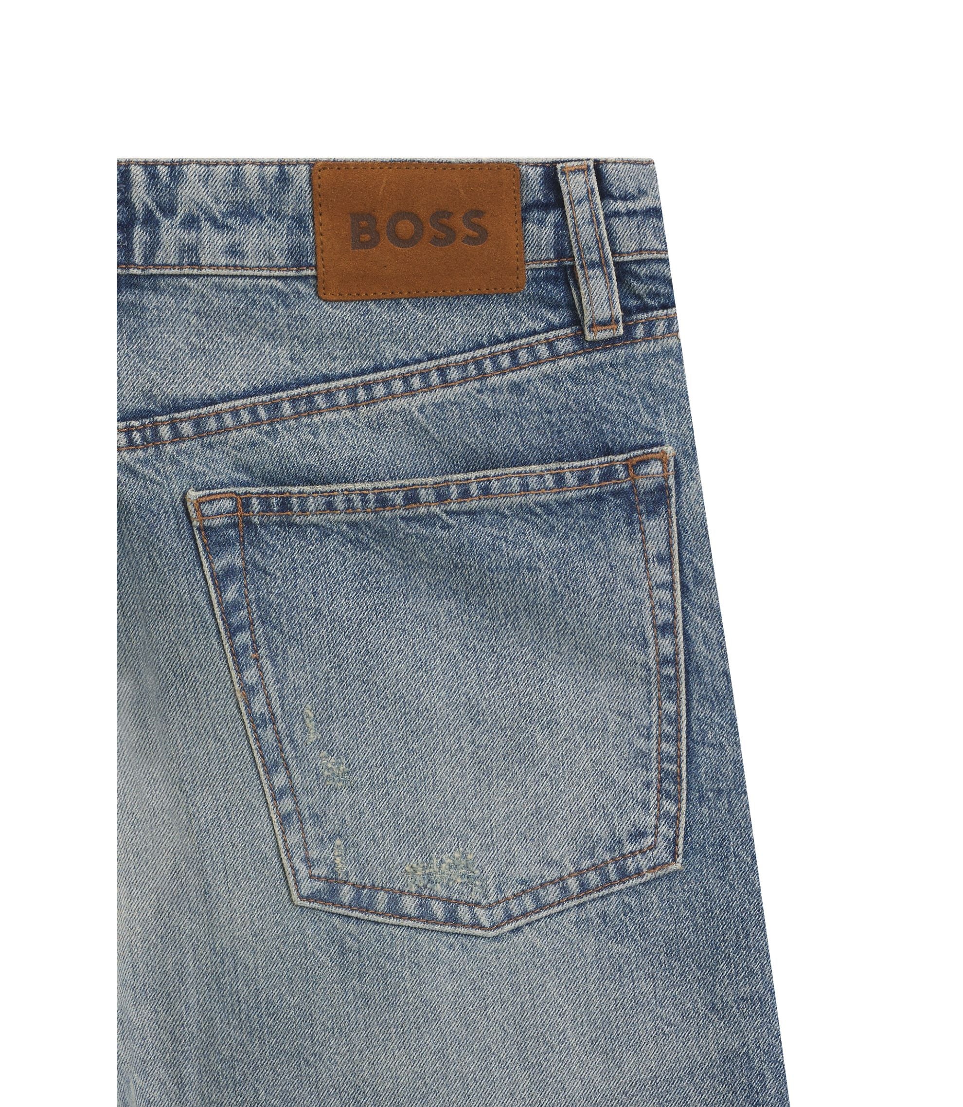 Boss Blue Jeans In Japanese Denim Turquoise