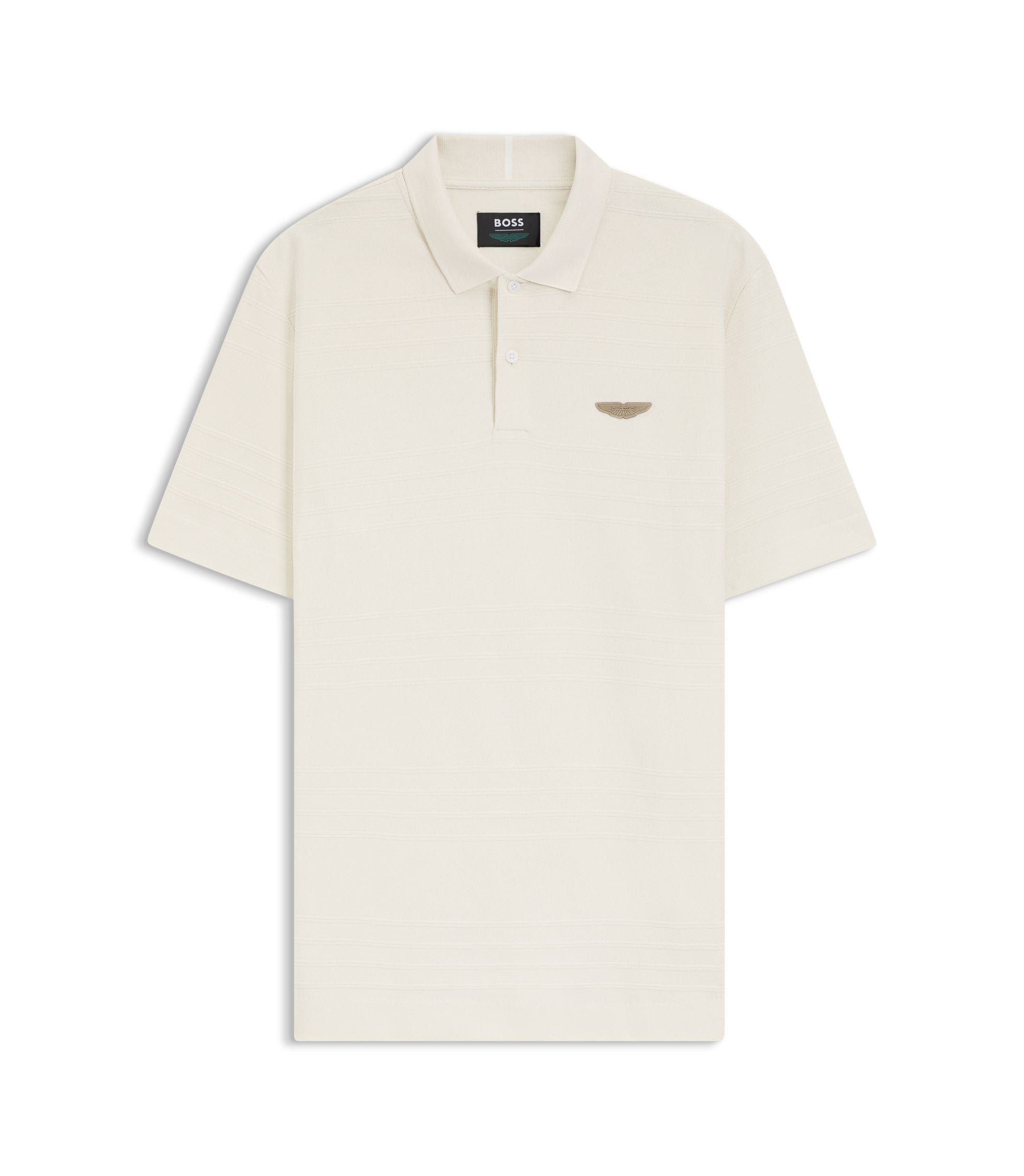 Boss X Aston Martin Polo Shirt In Cotton Jacquard White
