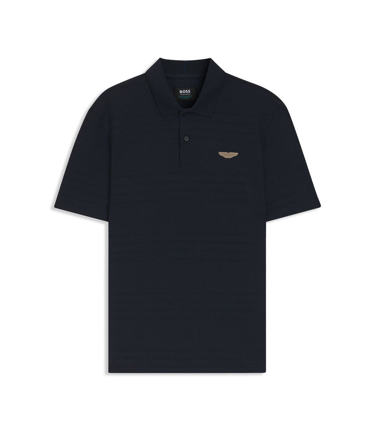 Boss X Aston Martin Polo Shirt In Cotton Jacquard Dark Blue