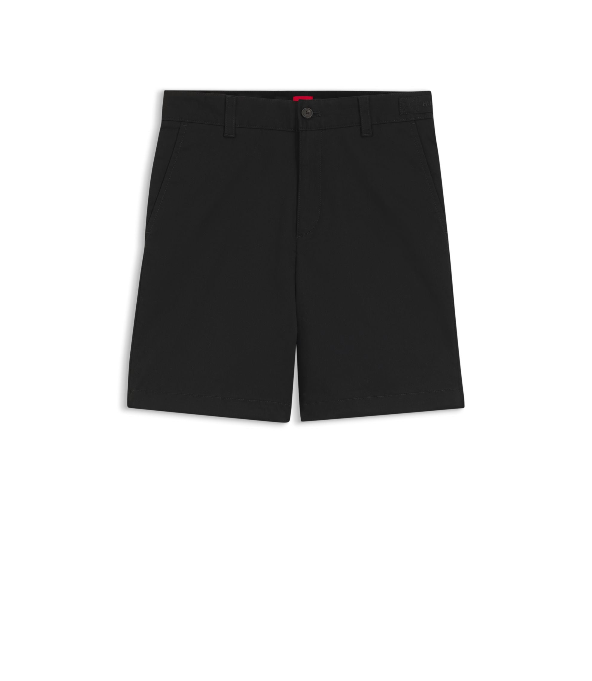 Hugo Slim Fit Shorts In Stretch Cotton Twill Black