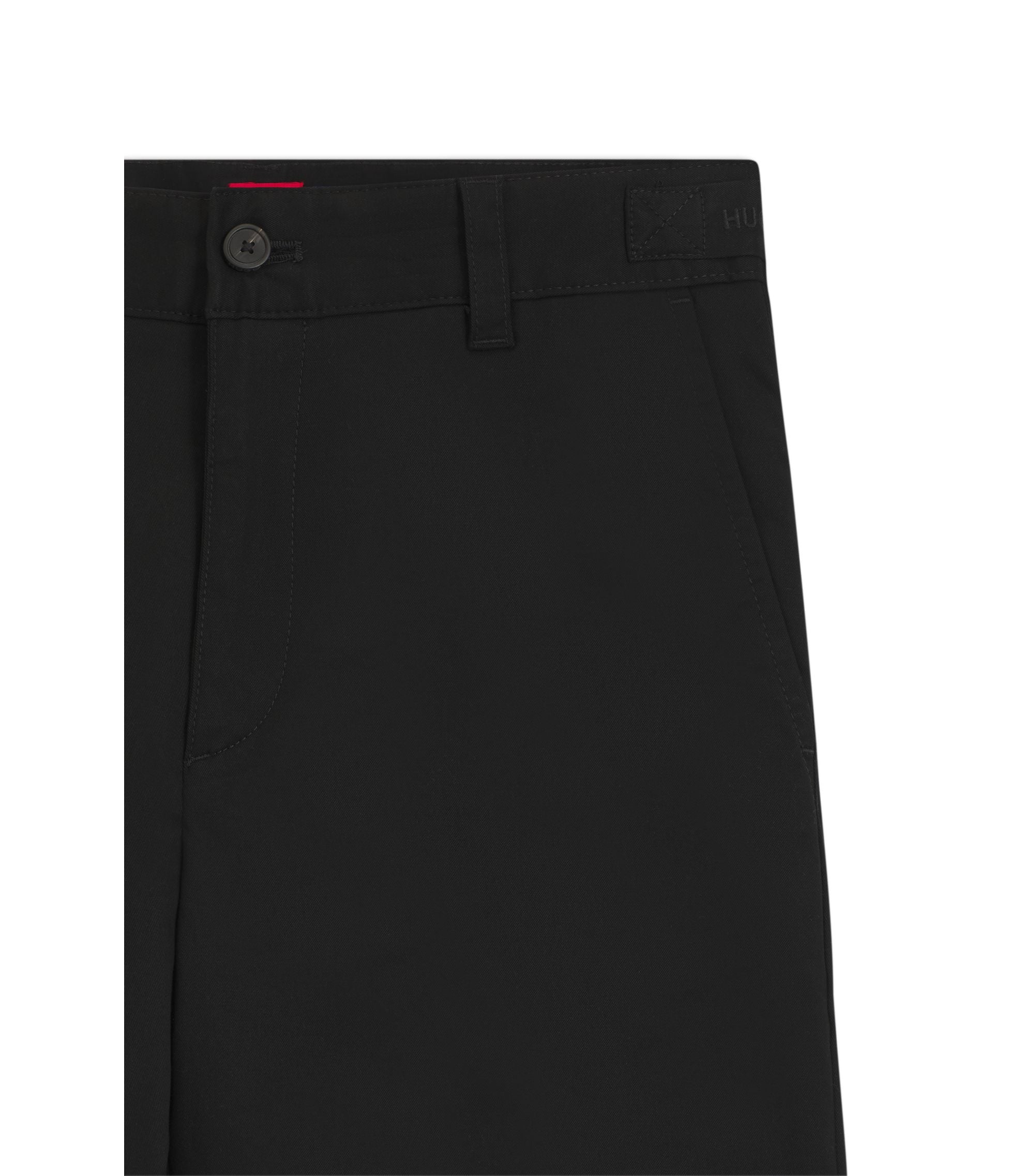 Hugo Slim Fit Shorts In Stretch Cotton Twill Black