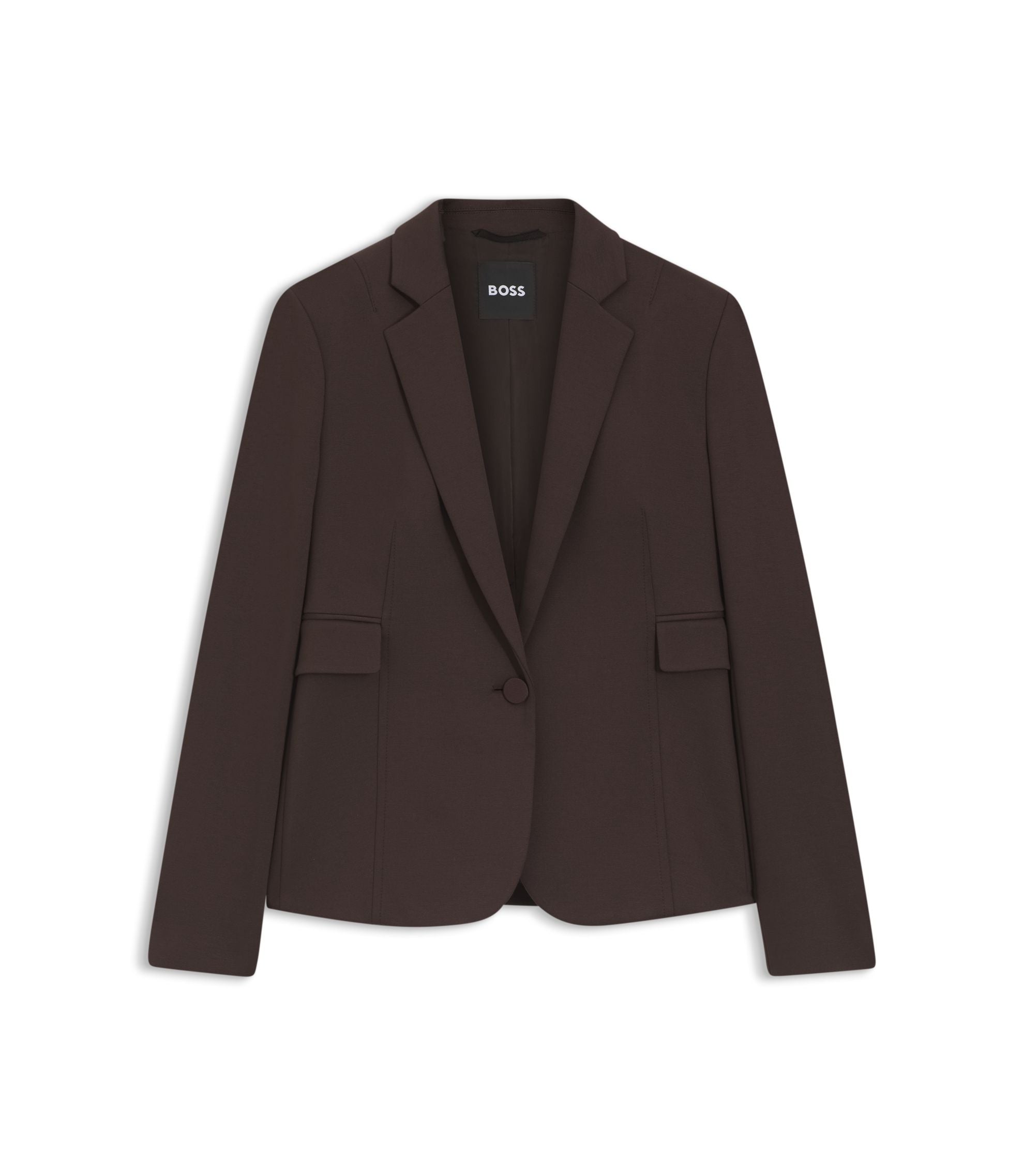 Boss Slim Fit Blazer With Angled Darts Dark Brown Women's