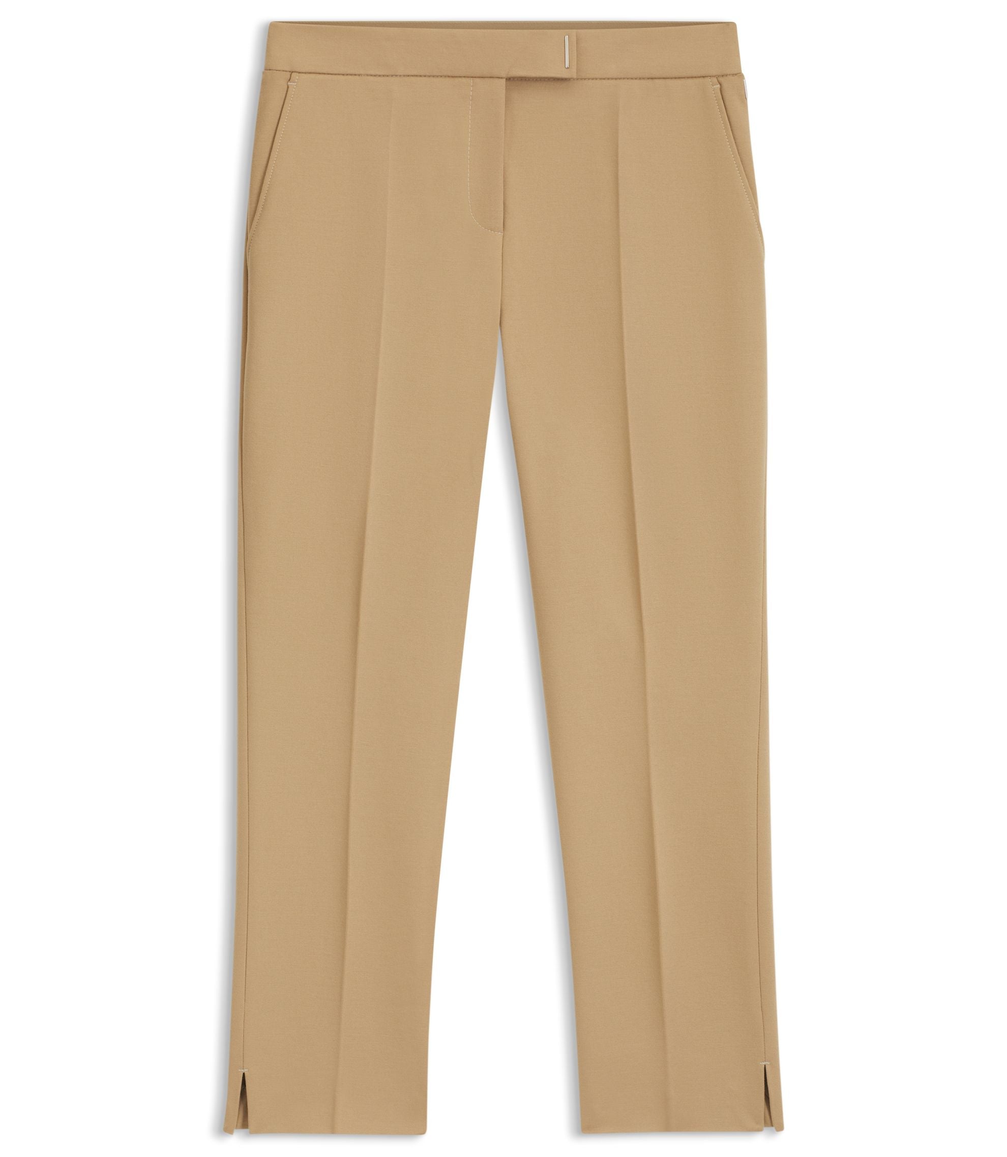 Boss Slim Fit Trousers In Stretch Jersey Light Beige Women's