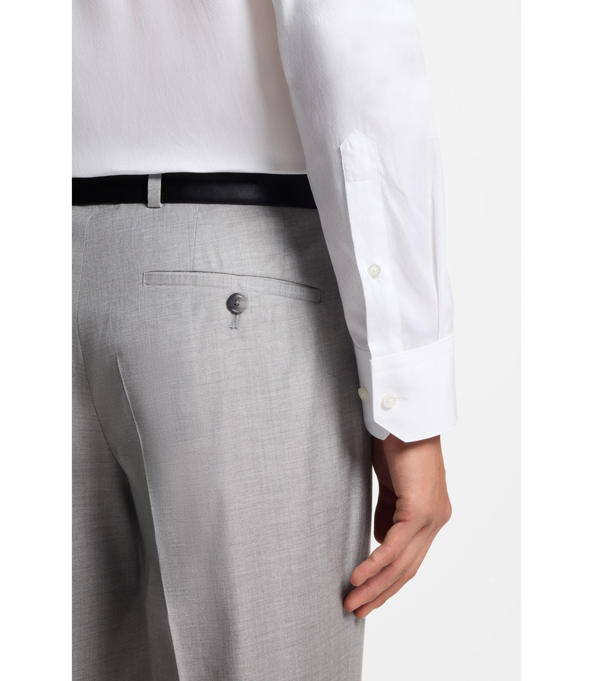 Boss Regular Fit Shirt In Italian Monogrammed Cotton White