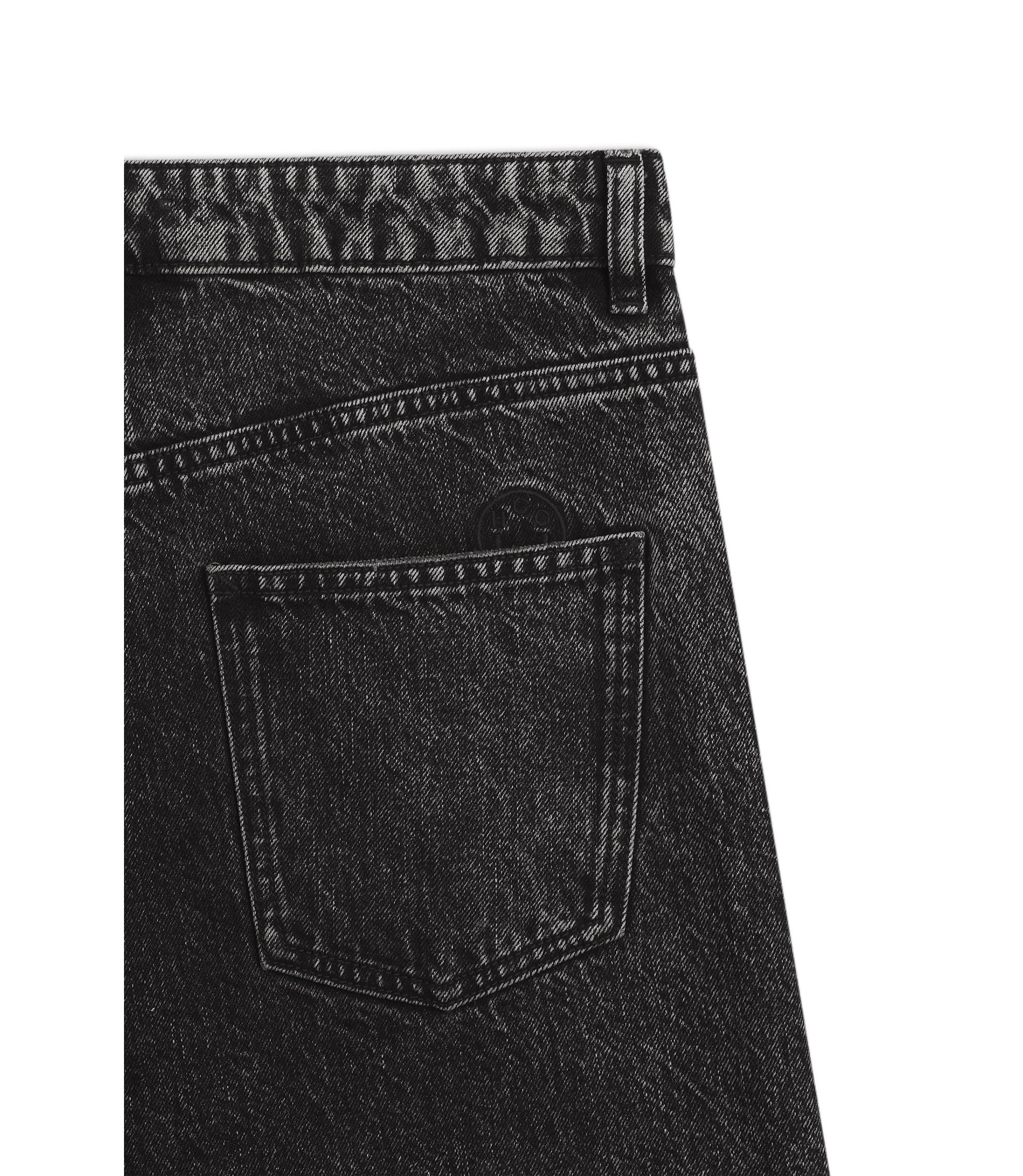 Hugo Black Relaxed Fit Jeans In Rigid Denim Black Women's
