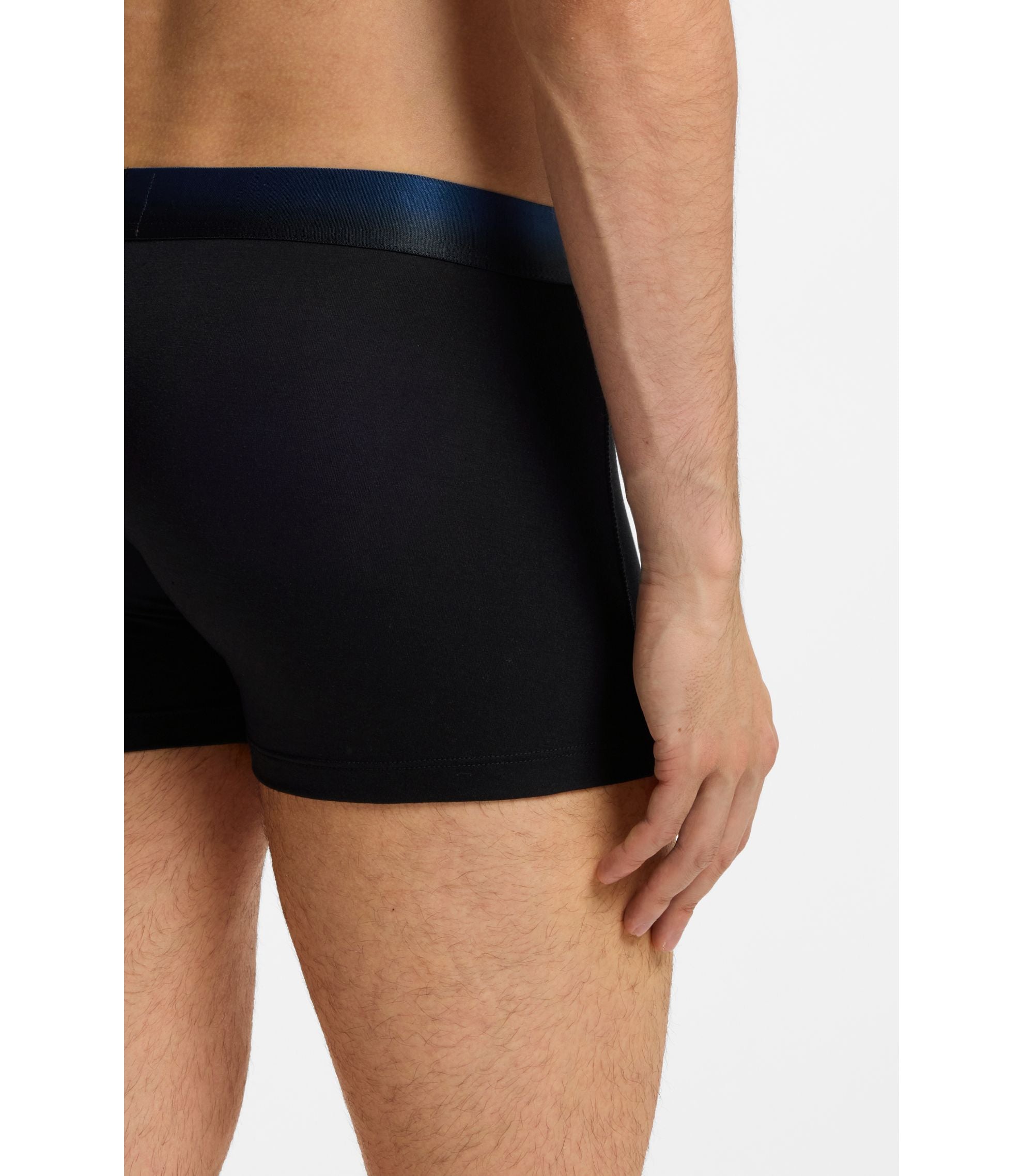 Hugo Three Pack Of Degrad Waistband Trunks Patterned