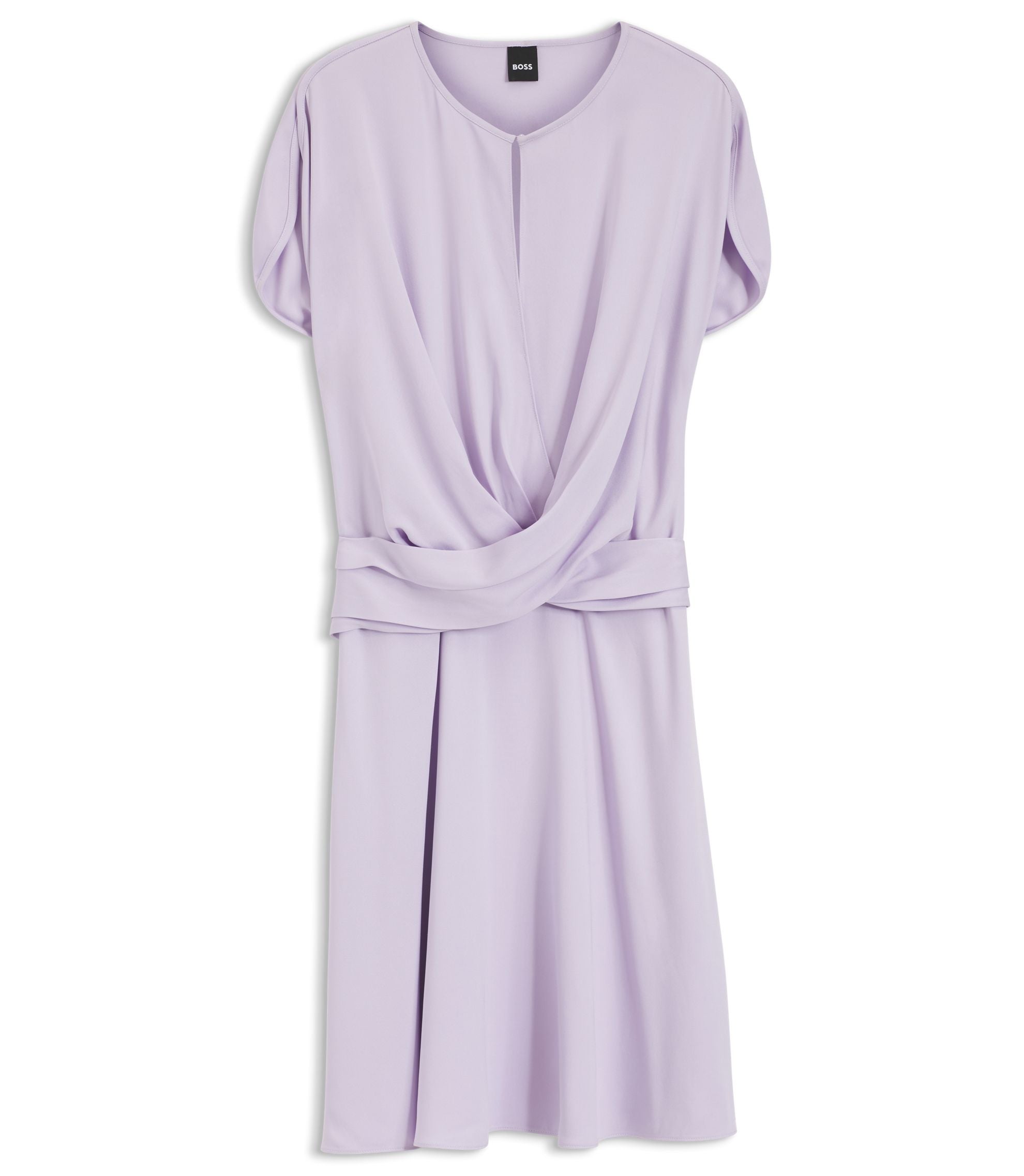 Boss Keyhole Neckline Dress With Wrap Detail Light Purple Women's