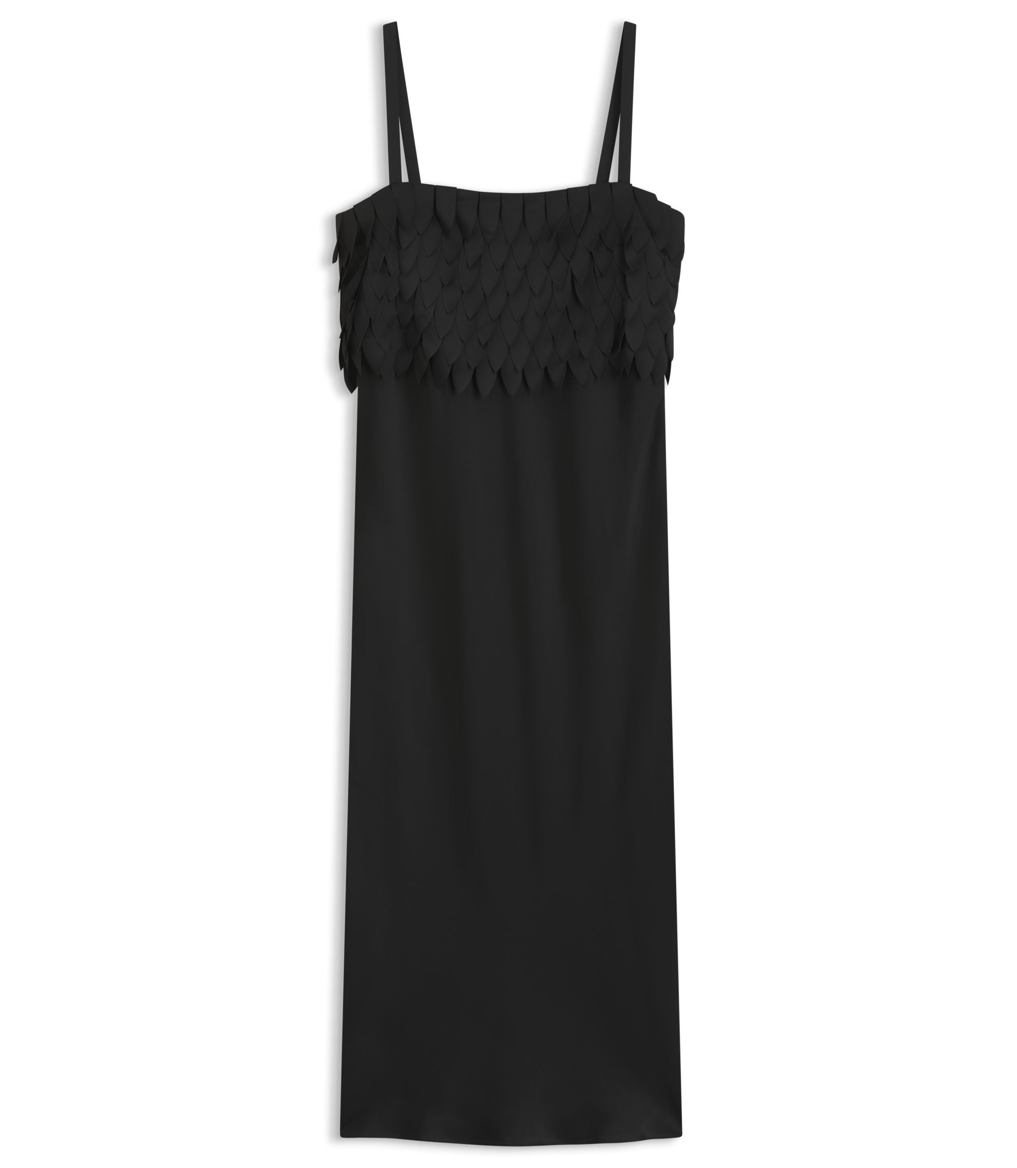 Boss Strappy Dress With Laser Cut Shapes Black Women's