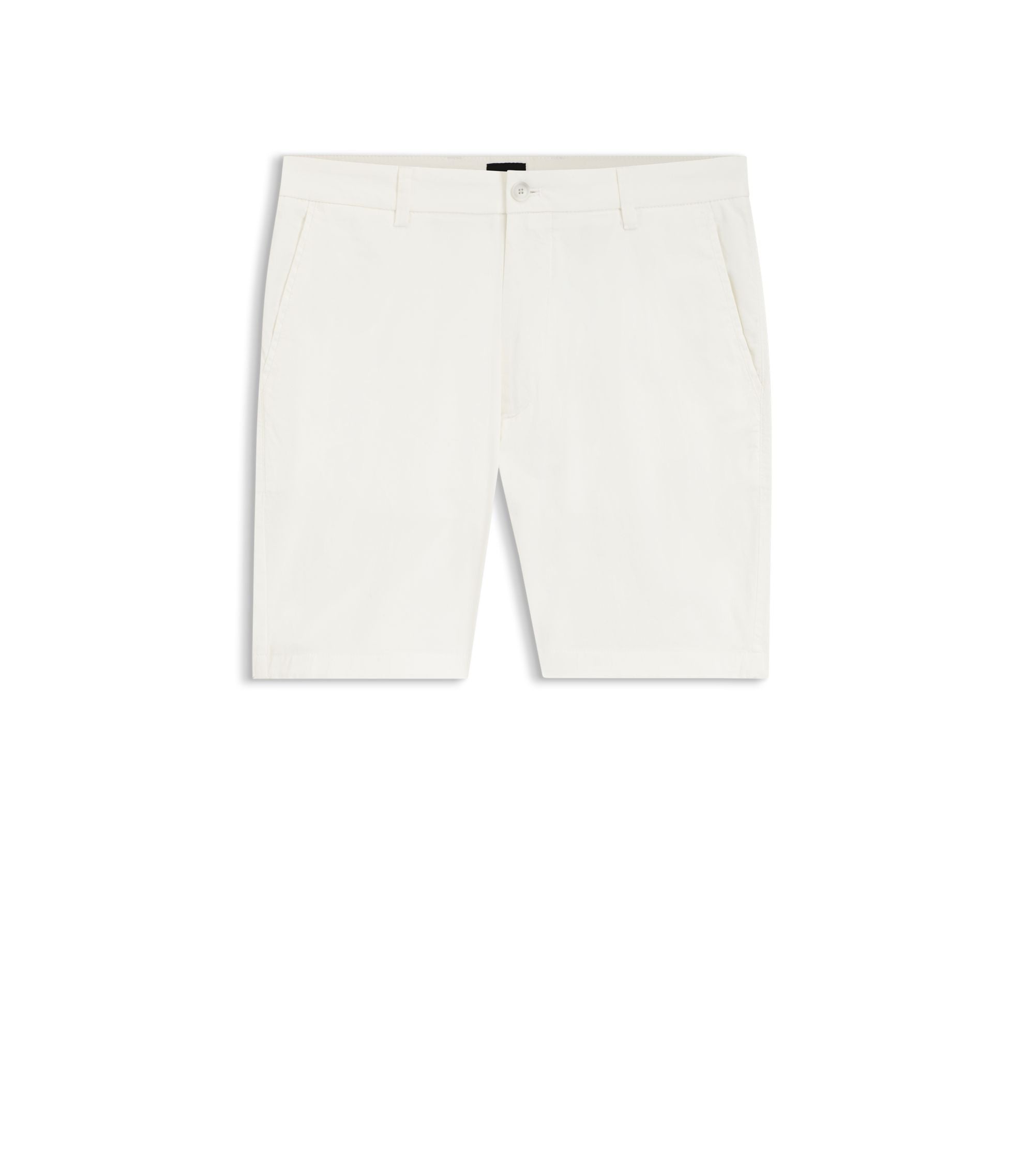 Boss Modern Fit Shorts In Stretch Cotton Twill White