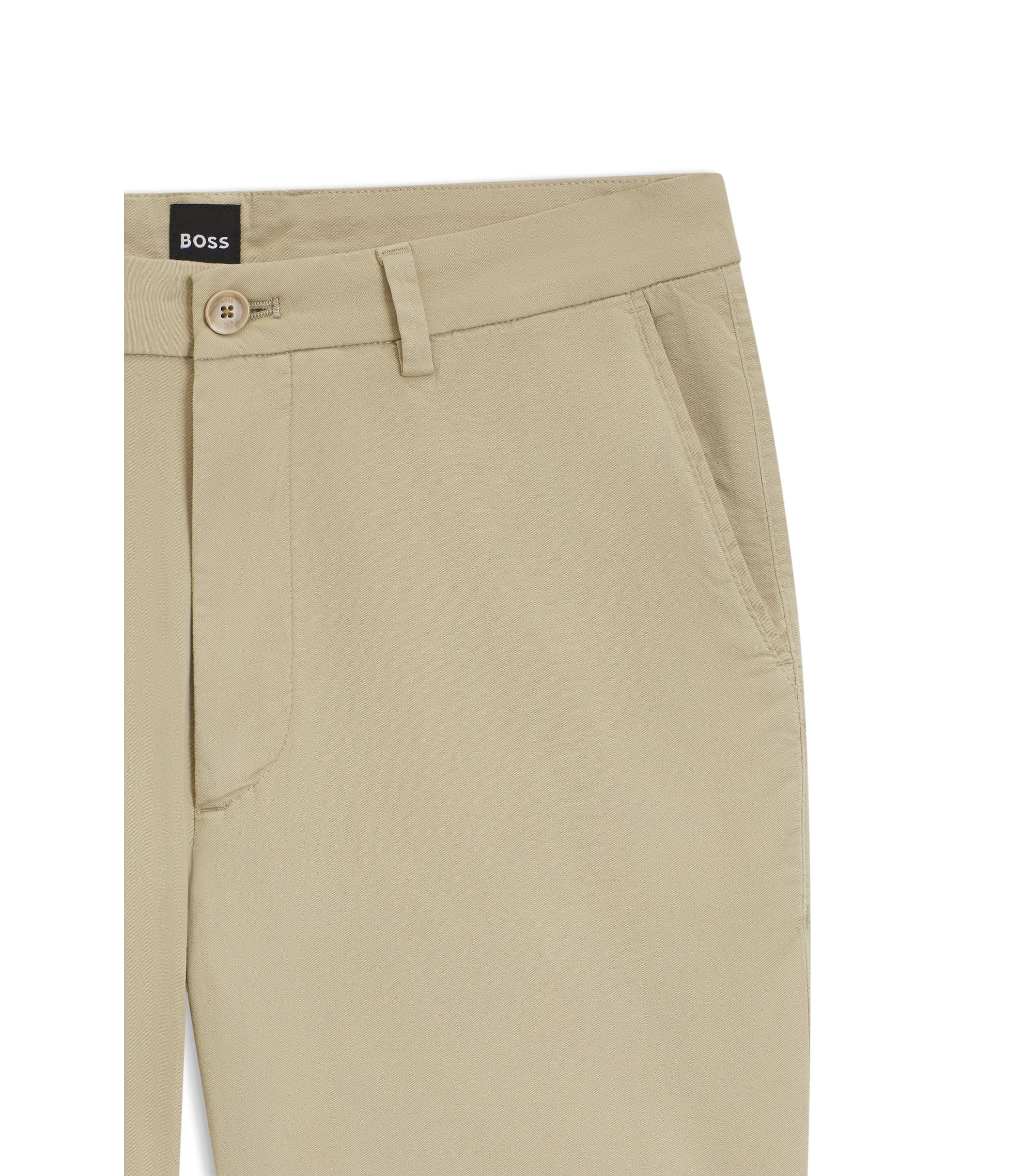 Boss Modern Fit Shorts In Stretch Cotton Twill Light Beige