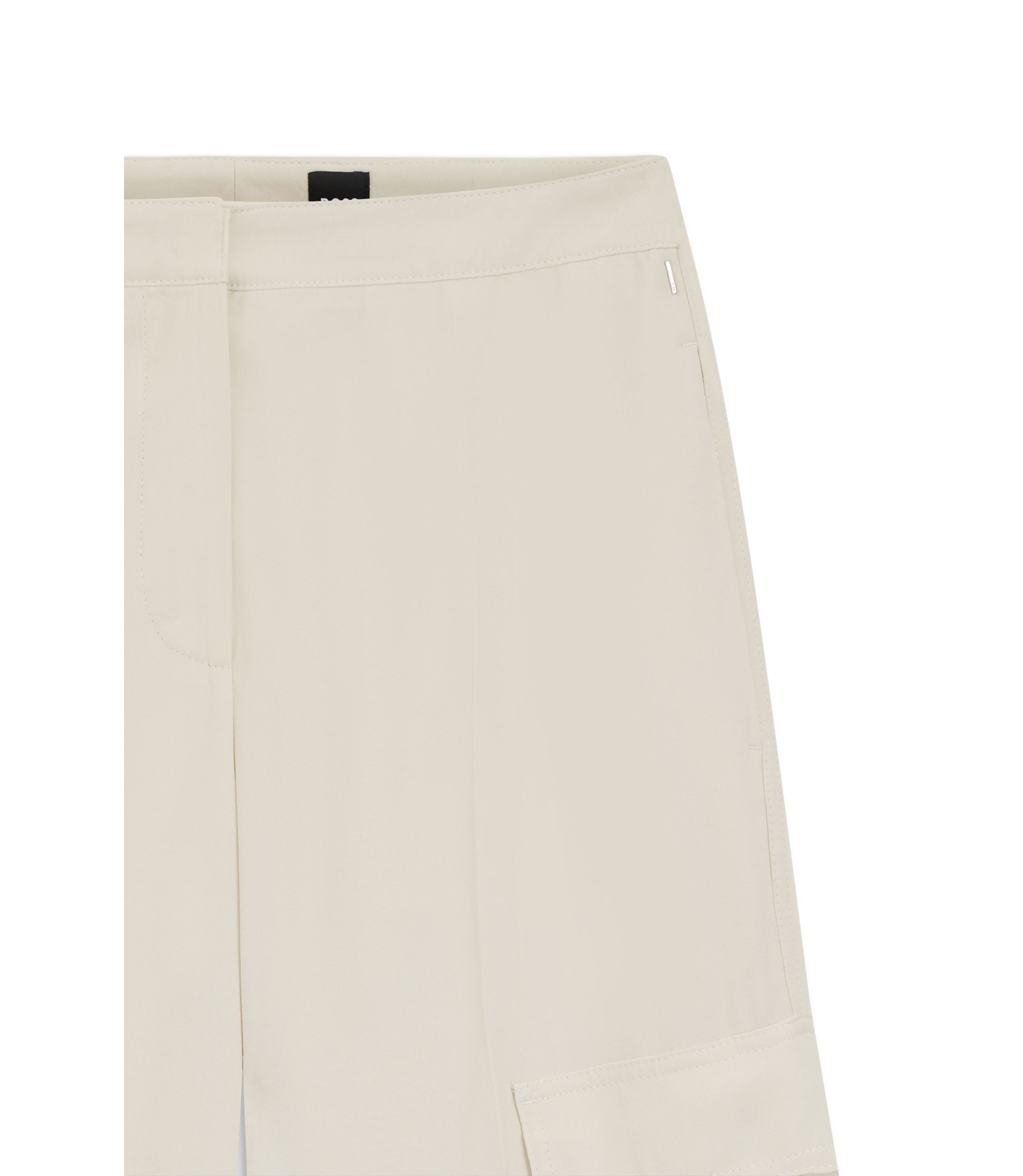Boss Regular Fit Trousers With Cargo Pockets White Women's