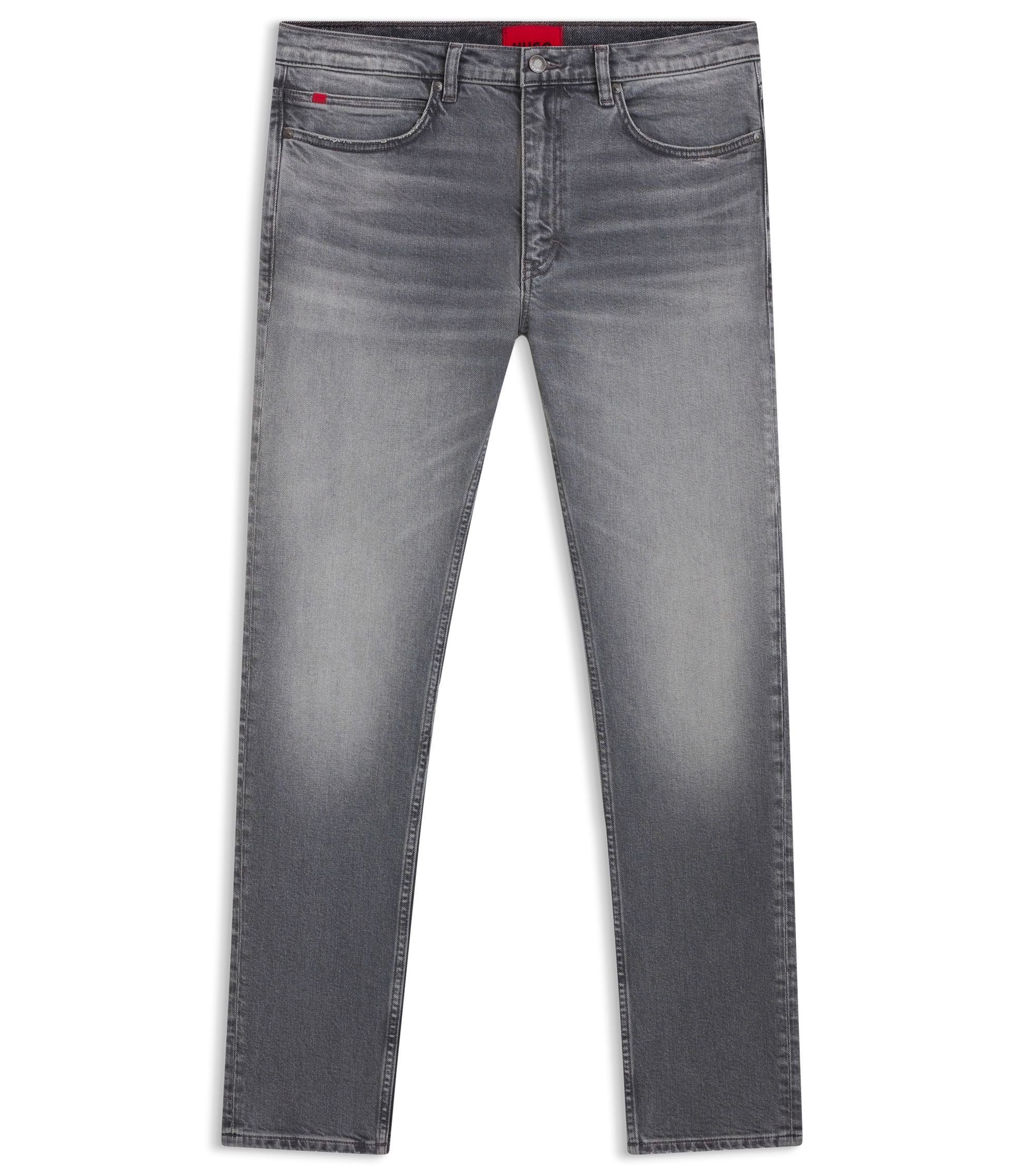 Hugo Grey Extra Slim Fit Jeans In Stretch Denim Silver