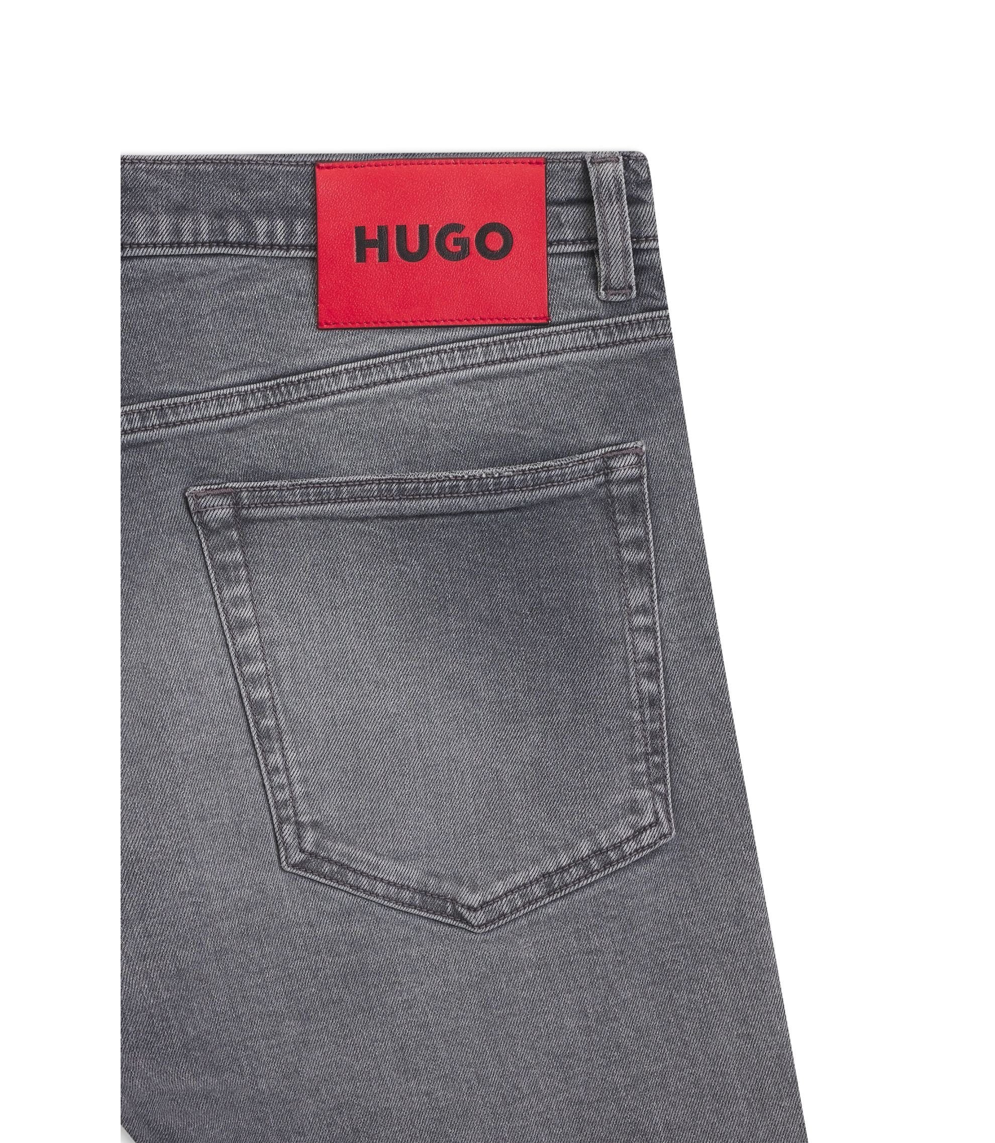 Hugo Grey Extra Slim Fit Jeans In Stretch Denim Silver