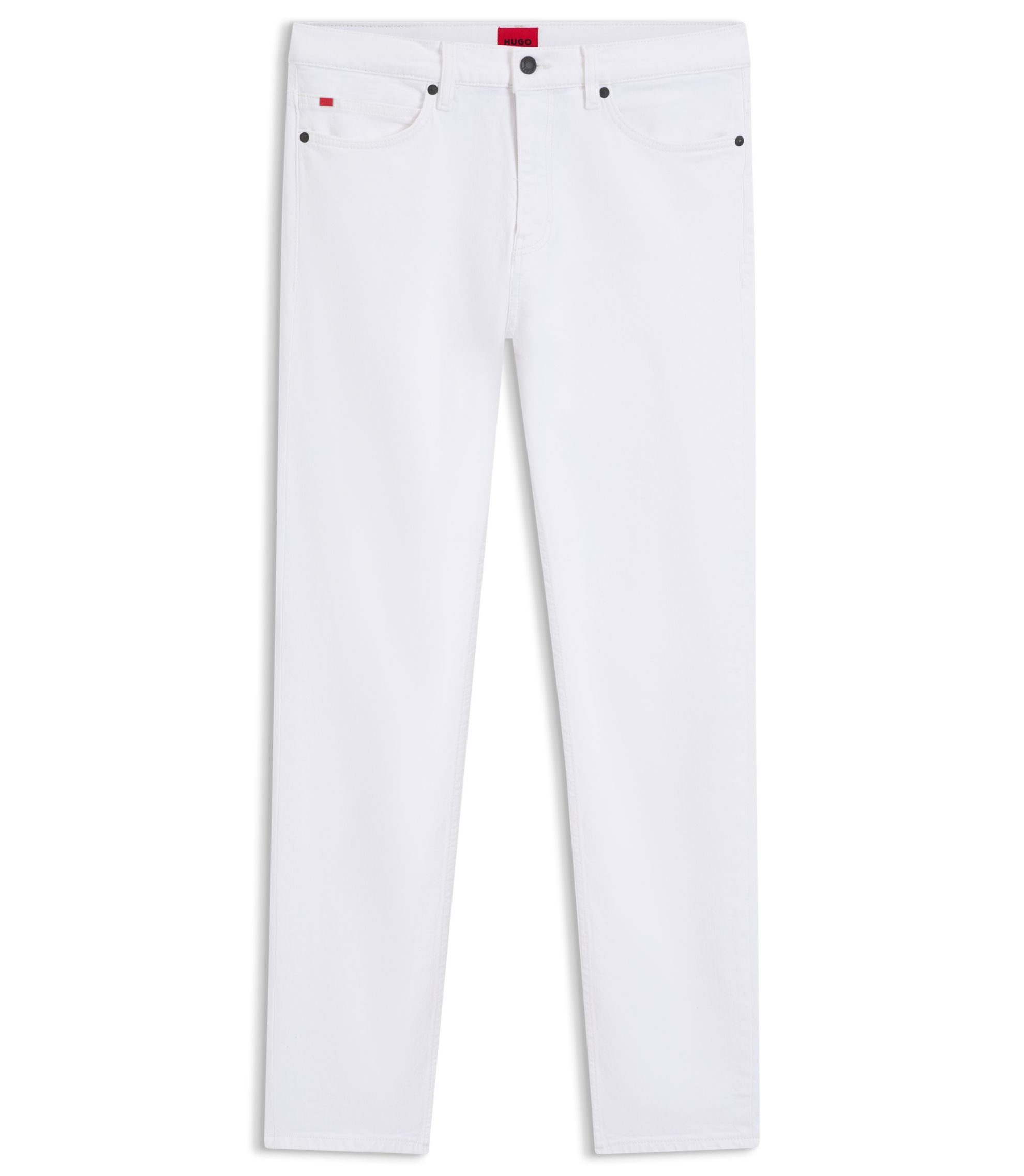 Hugo White Slim Fit Jeans In Stretch Denim White
