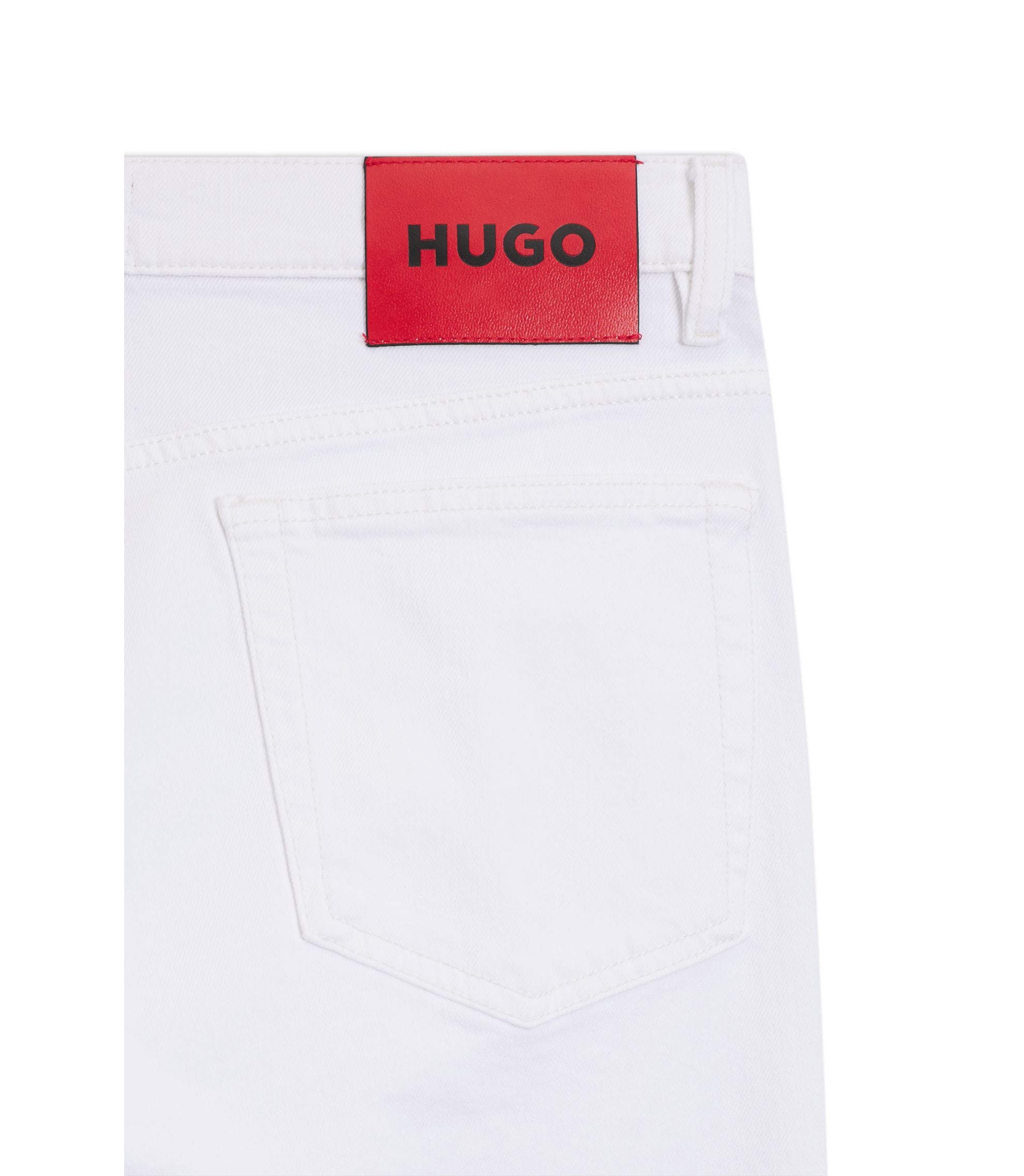 Hugo White Slim Fit Jeans In Stretch Denim White