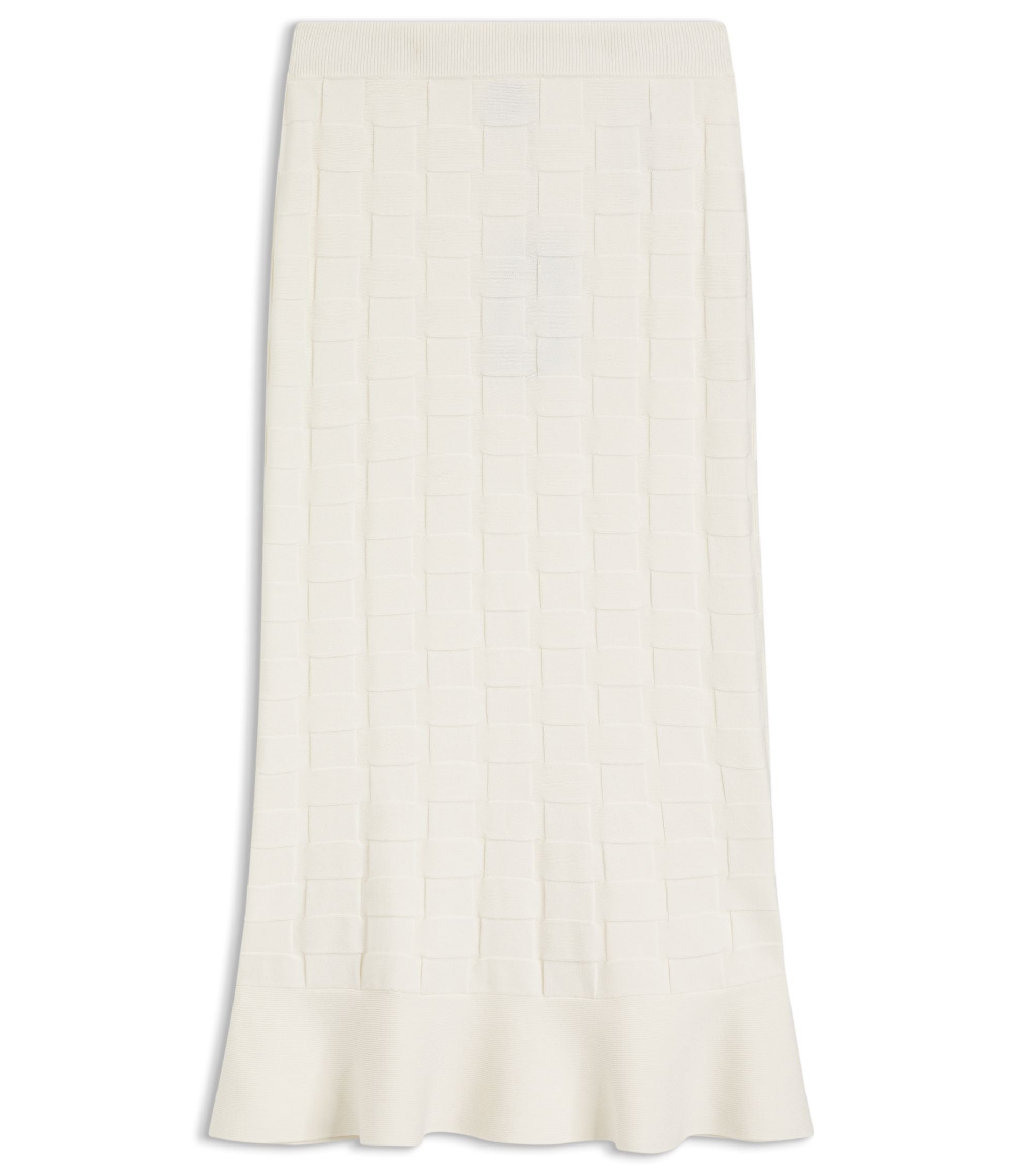 Boss Knitted Skirt With Check Texture White Women's