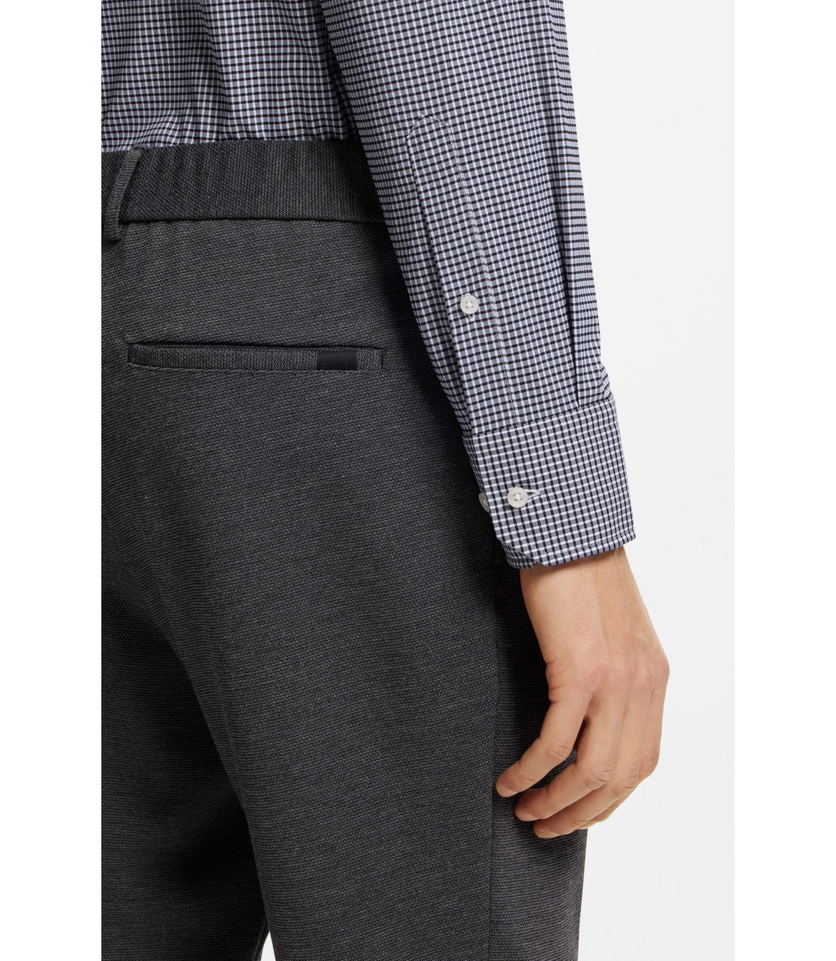 Boss Checked Regular Fit Shirt In Performance Stretch Fabric Black