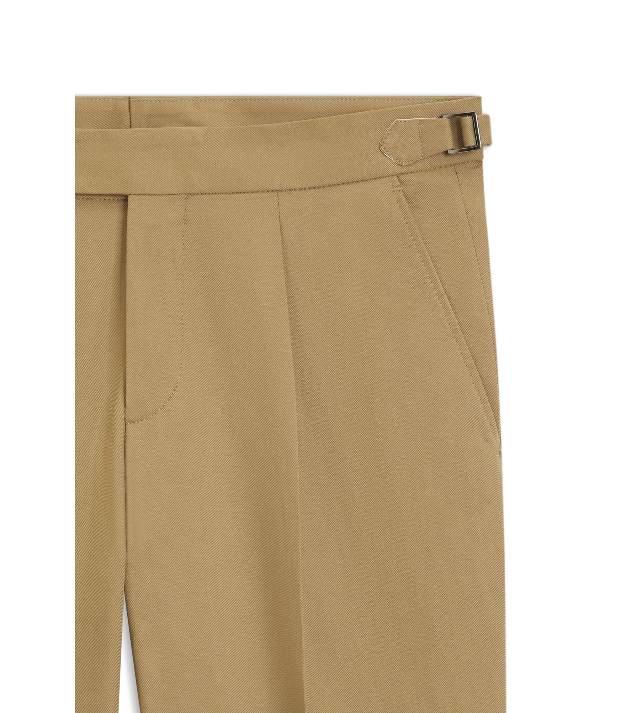 Boss Tapered Fit Trousers In Stretch Cotton Khaki