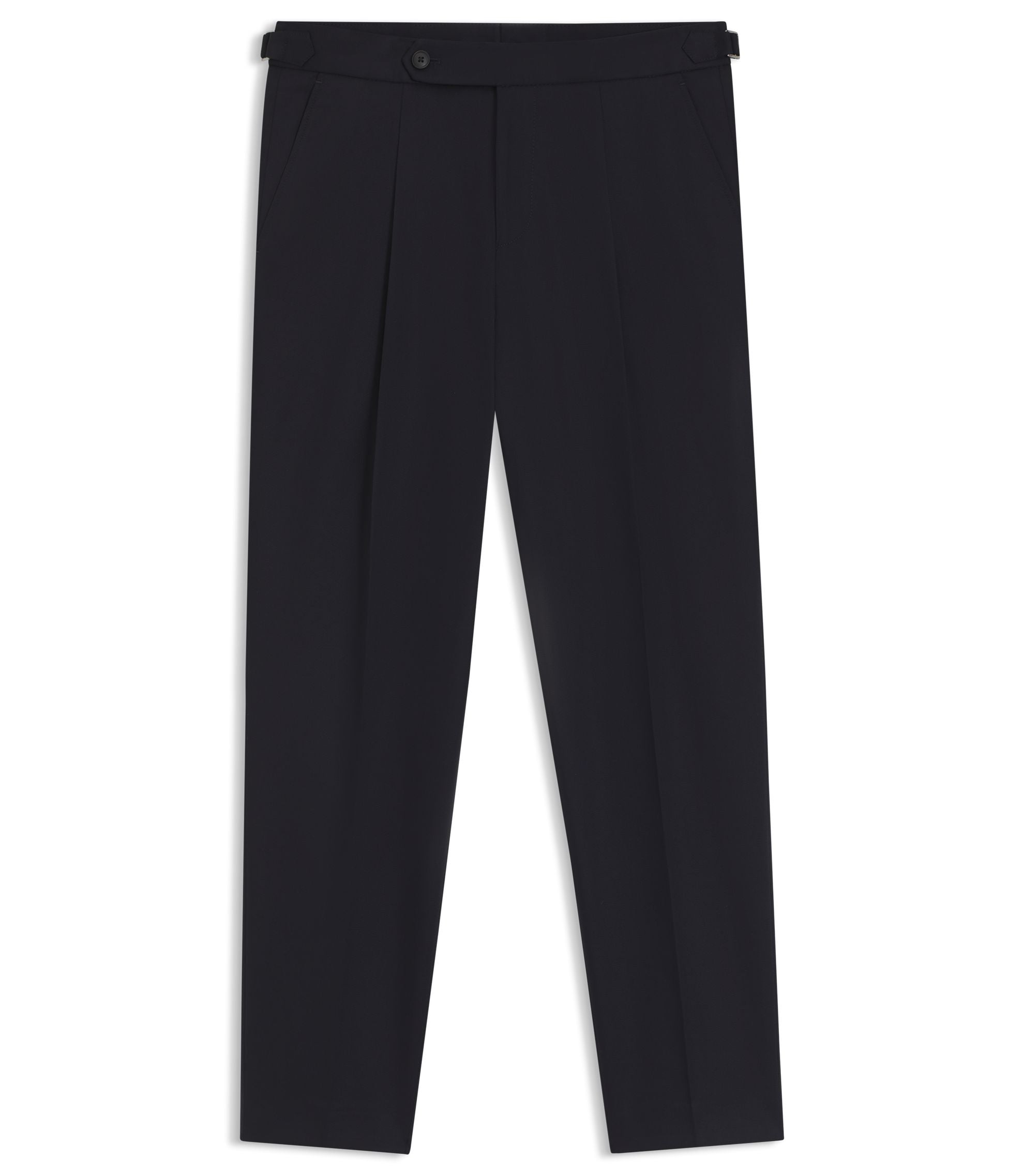 Boss Tapered Fit Trousers In Stretch Cotton Dark Blue