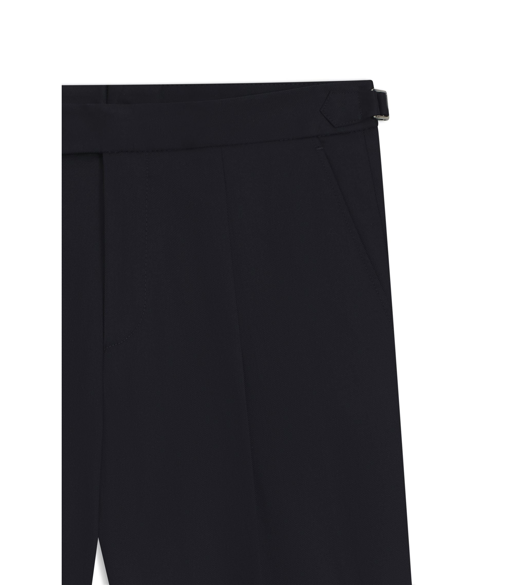 Boss Tapered Fit Trousers In Stretch Cotton Dark Blue