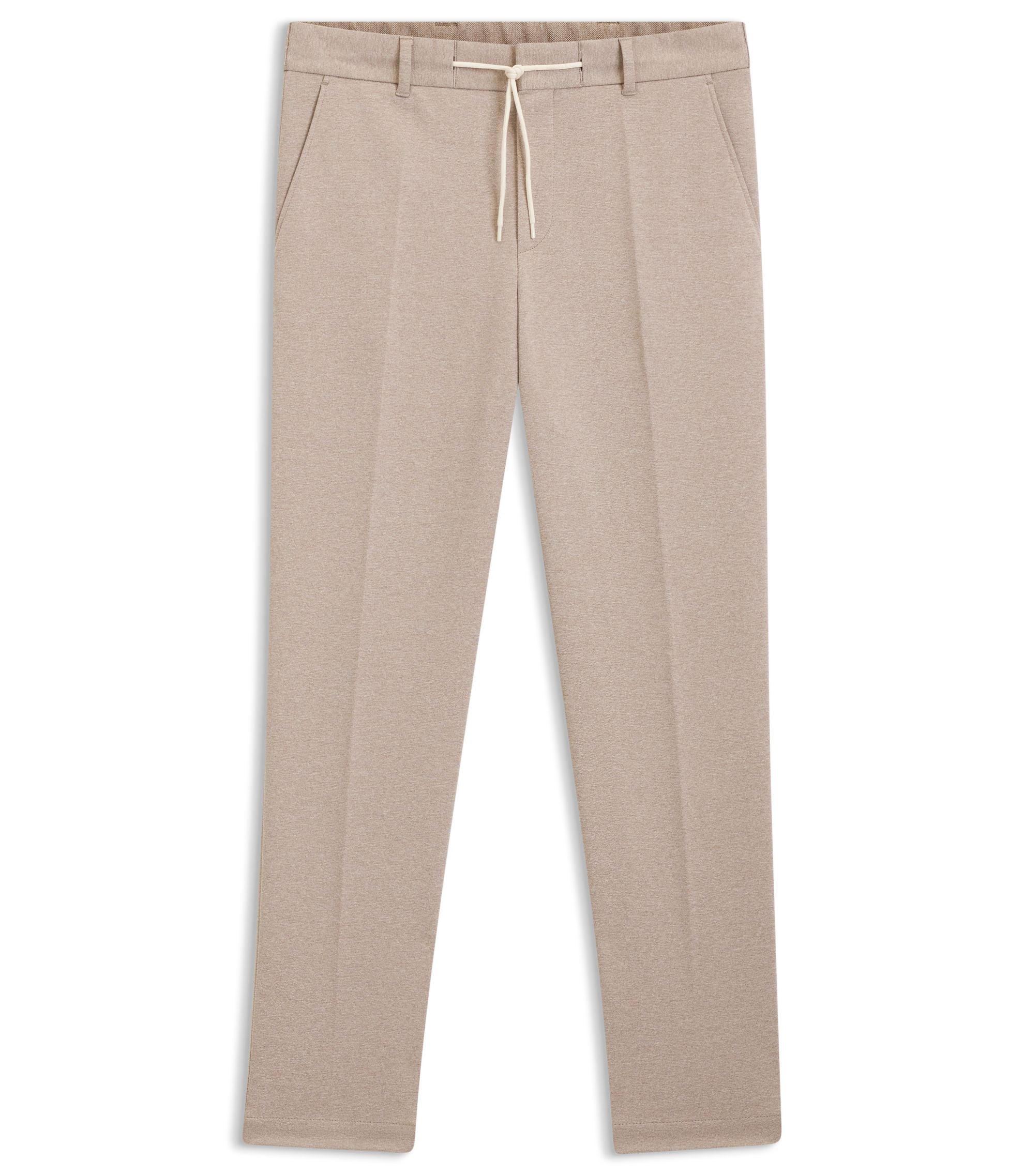 Boss Tapered Fit Trousers With Reversible Drawstring Khaki