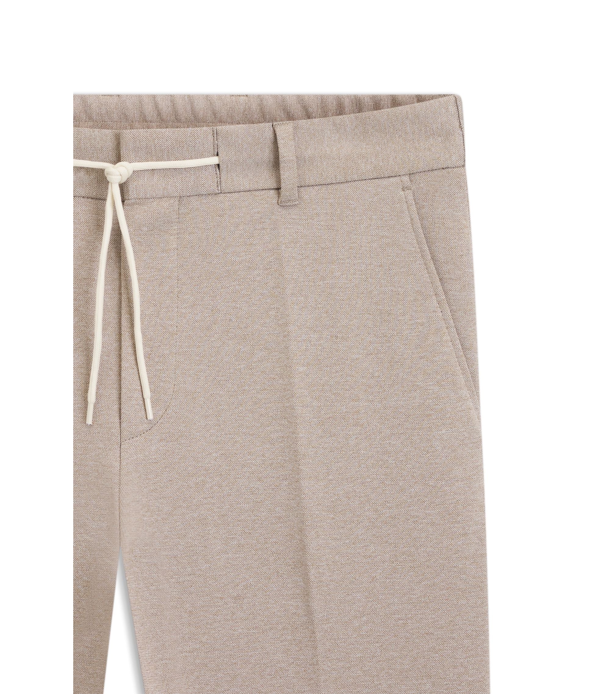 Boss Tapered Fit Trousers With Reversible Drawstring Khaki
