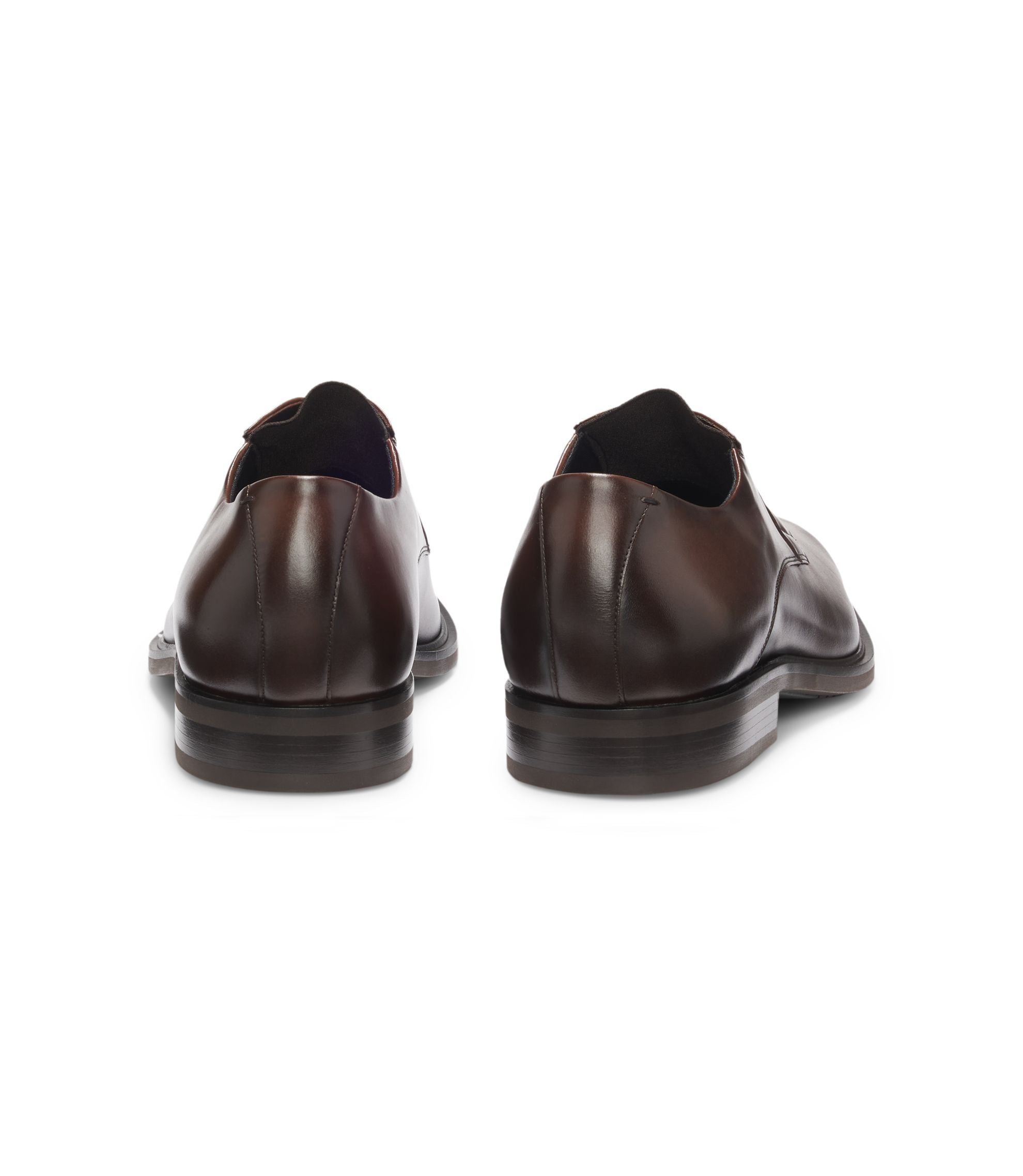 Boss Derby Shoes In Smooth Leather Brown Brown