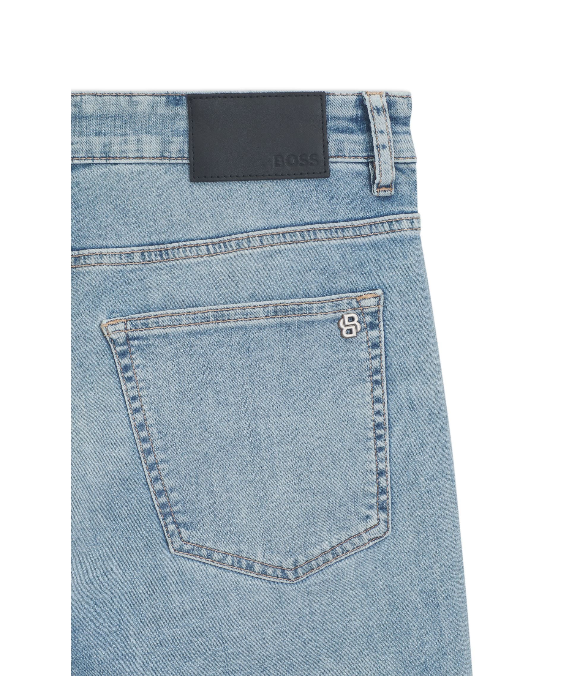 Boss Delaware Slim Fit Jeans In Blue Soft Motion Denim Turquoise