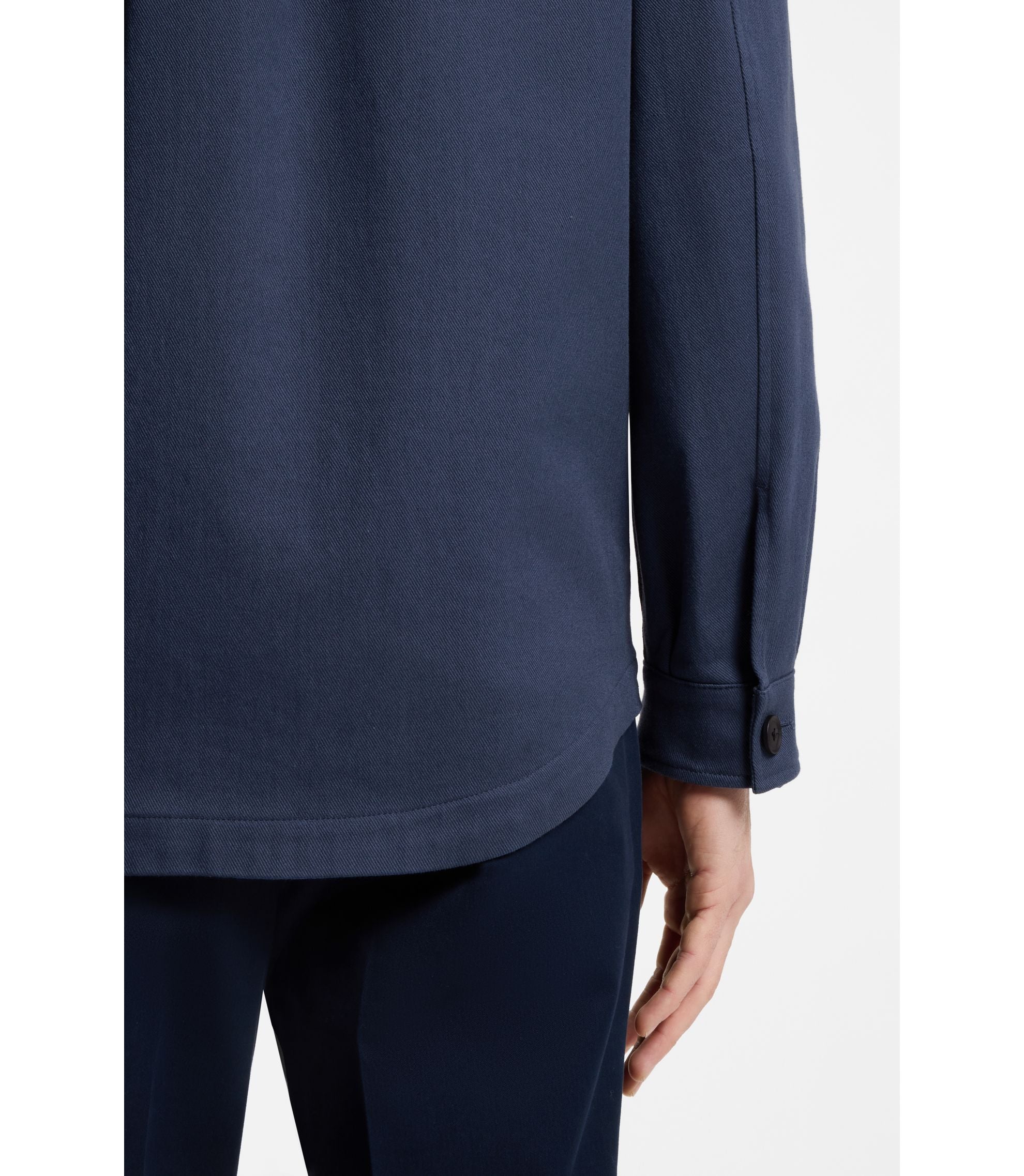 Boss Relaxed Fit Overshirt In Stretch Cotton Twill Light Blue
