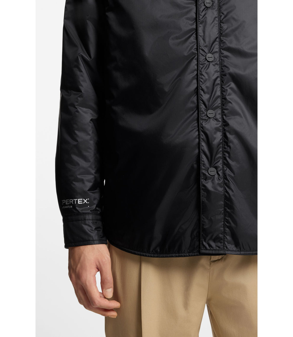Hugo Oversized Fit Overshirt In Ripstop Fabric Black