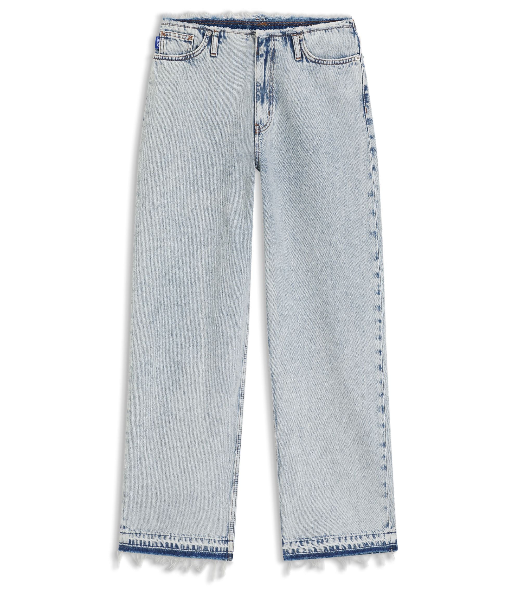 Hugo Azure Blue Loose Fit Jeans In Rigid Denim Light Blue Women's