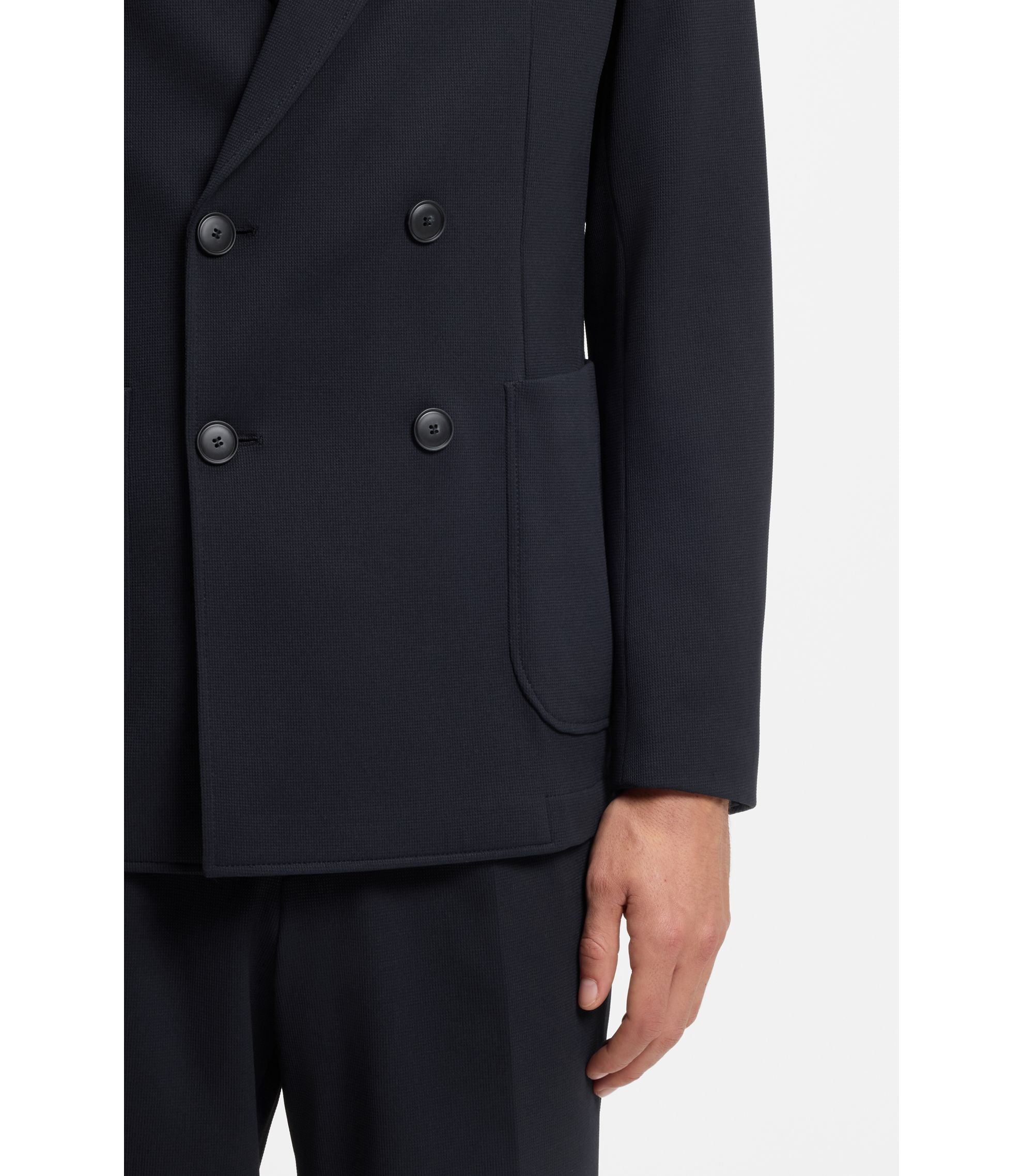 Boss Two Piece Slim Fit Suit In Performance Stretch Fabric Dark Blue