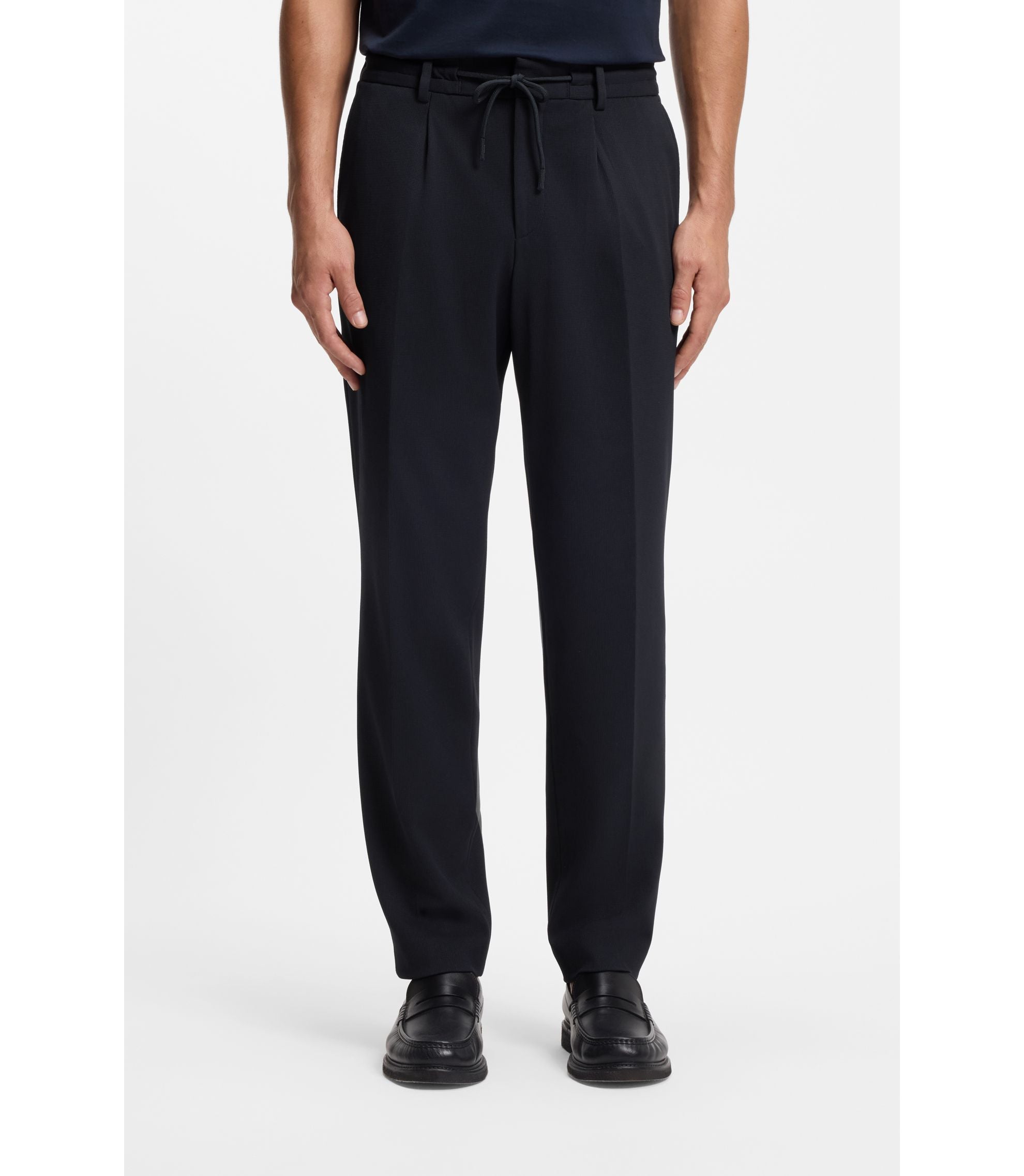 Boss Two Piece Slim Fit Suit In Performance Stretch Fabric Dark Blue
