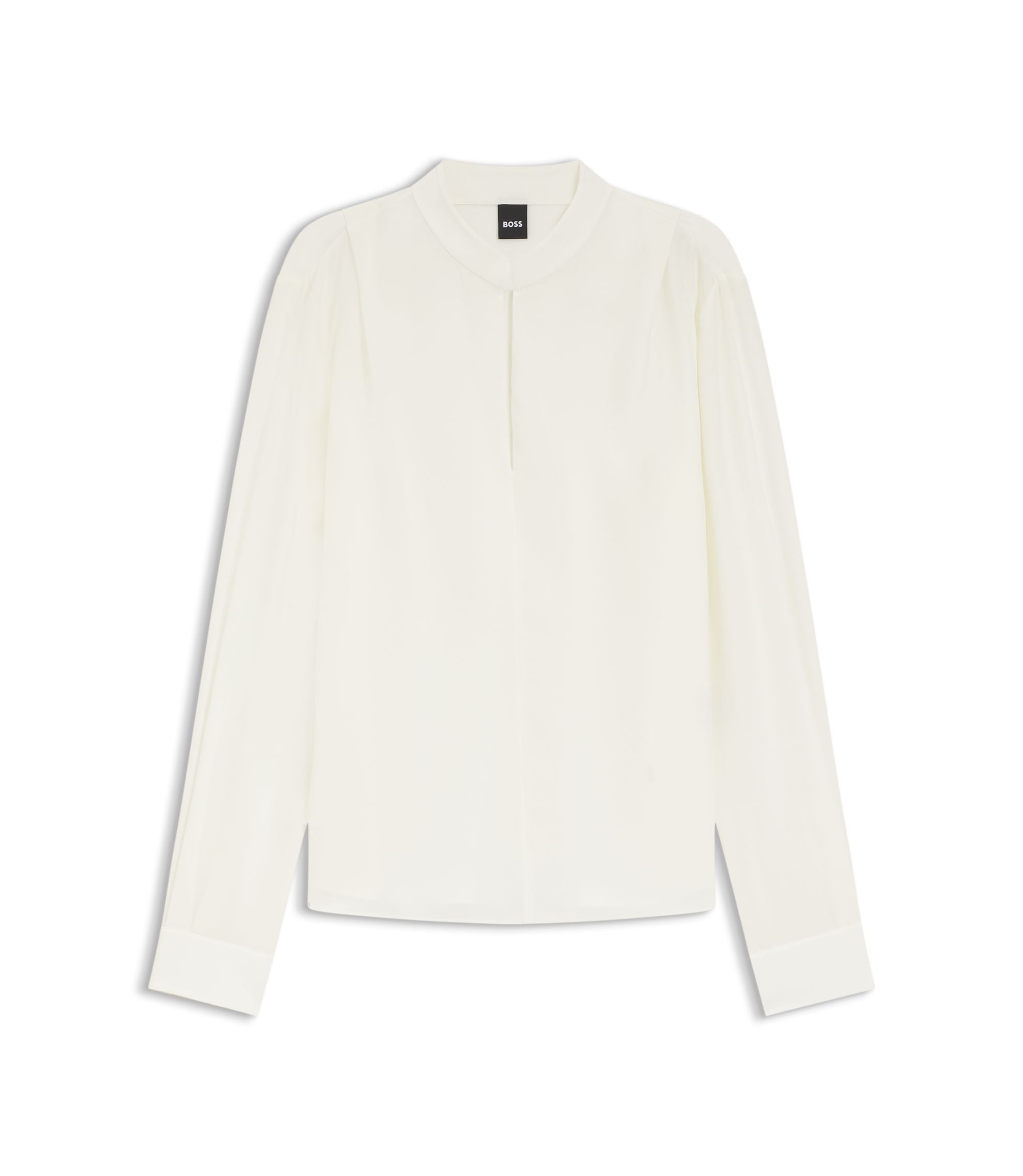 Boss Relaxed Fit Blouse In Sandwashed Silk White Women's