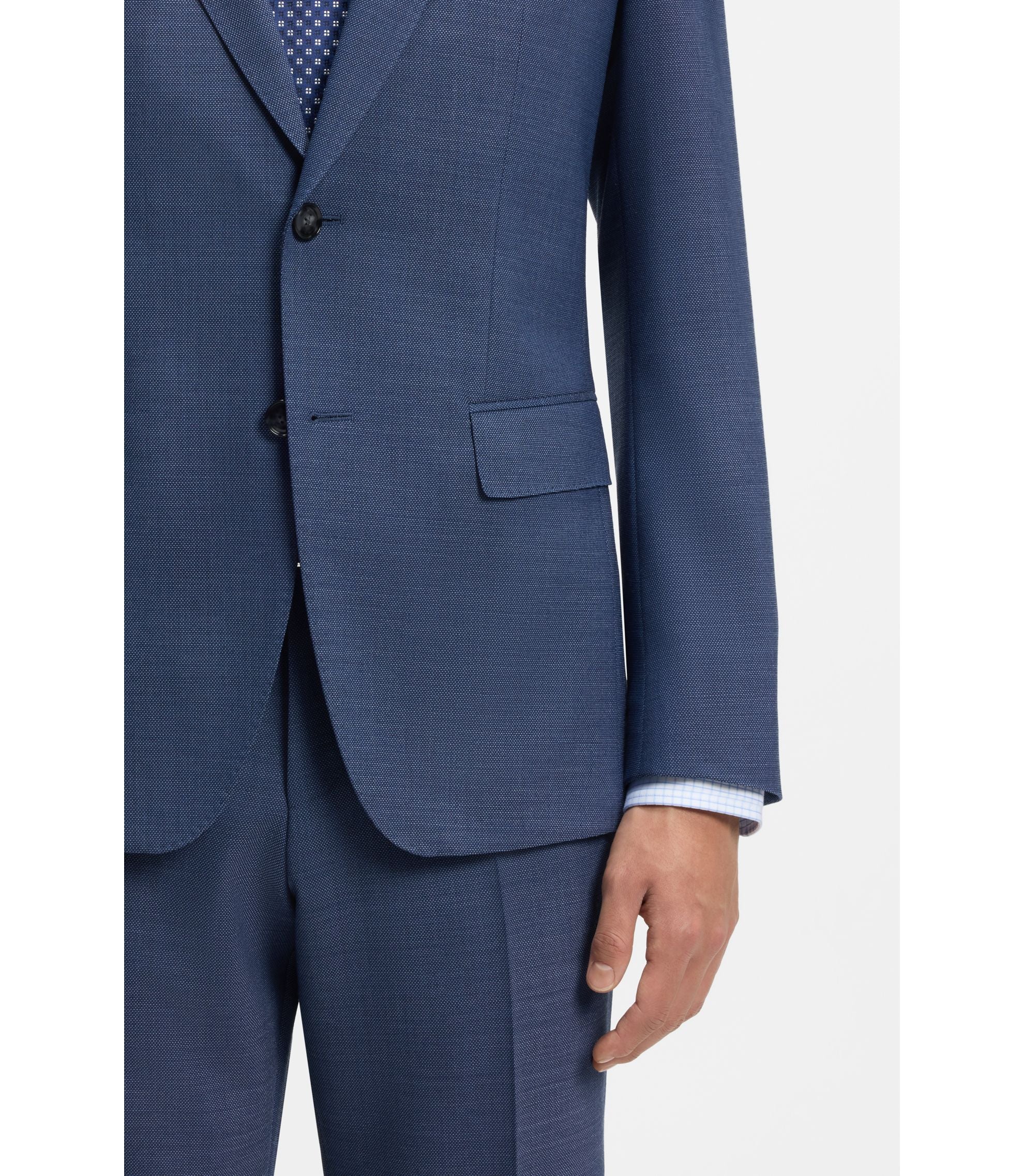 Boss Micro Patterned Two Piece Slim Fit Suit In Stretch Cloth Light Blue