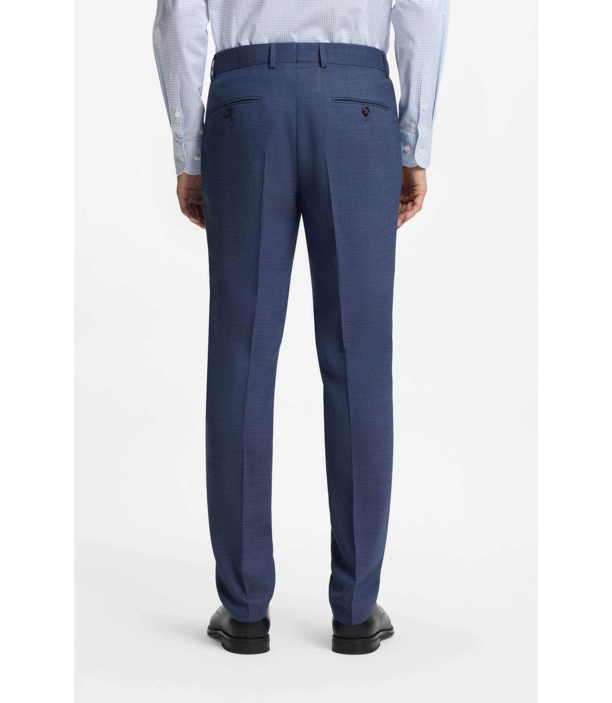 Boss Micro Patterned Two Piece Slim Fit Suit In Stretch Cloth Light Blue