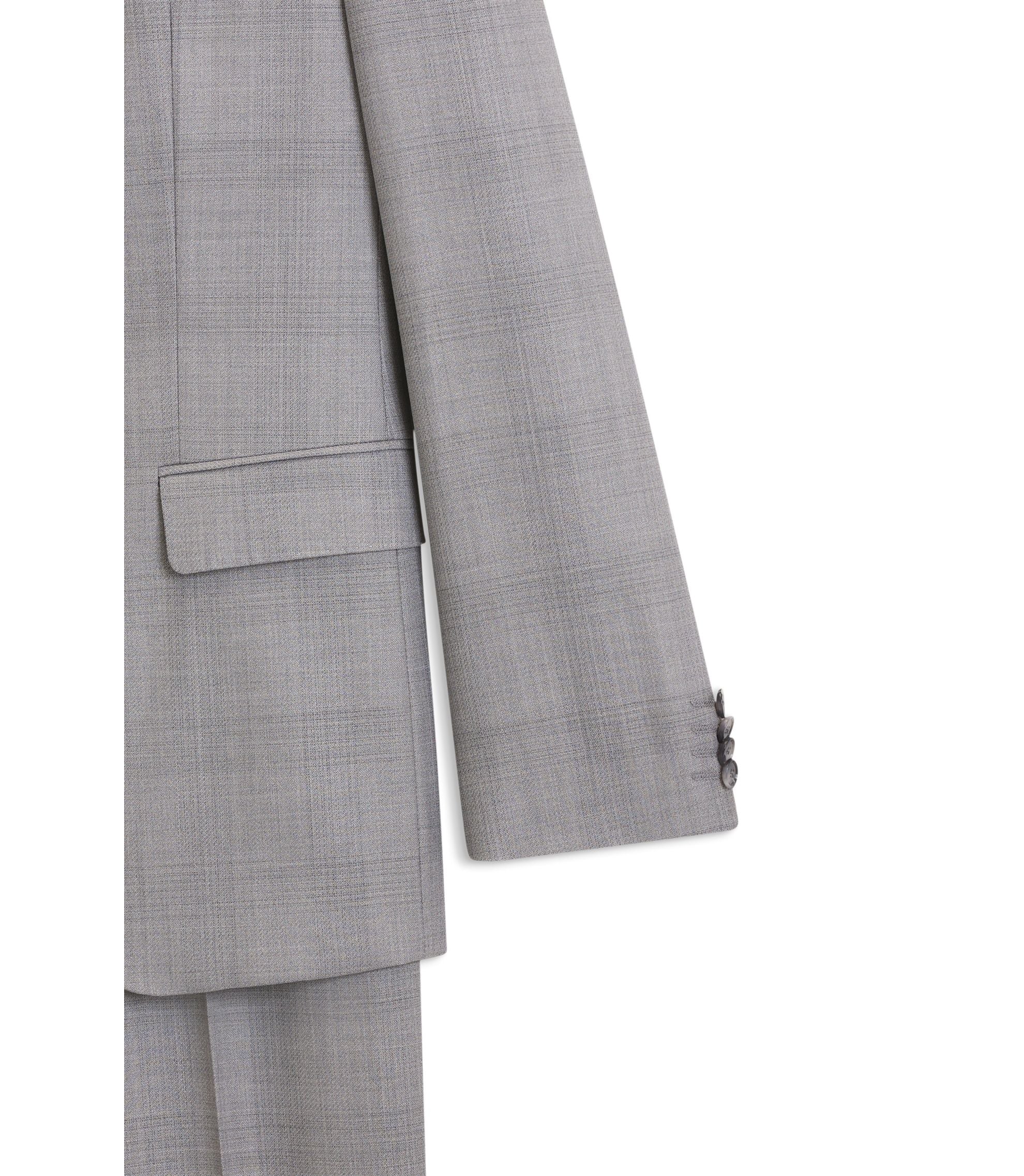 Boss Two Piece Slim Fit Suit In Virgin Wool And Silk Silver