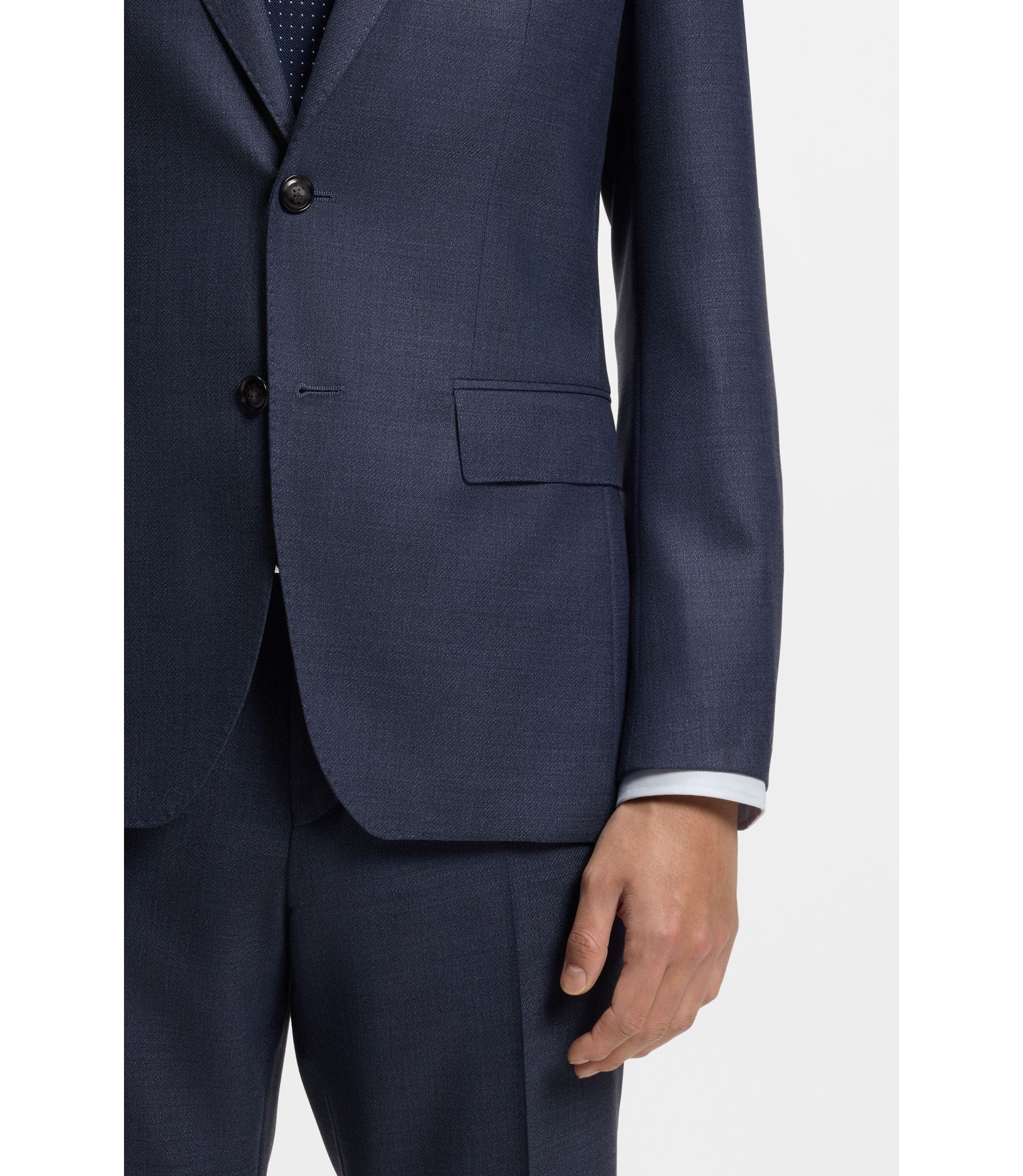 Boss Two Piece Slim Fit Suit In Virgin Wool And Silk Light Blue