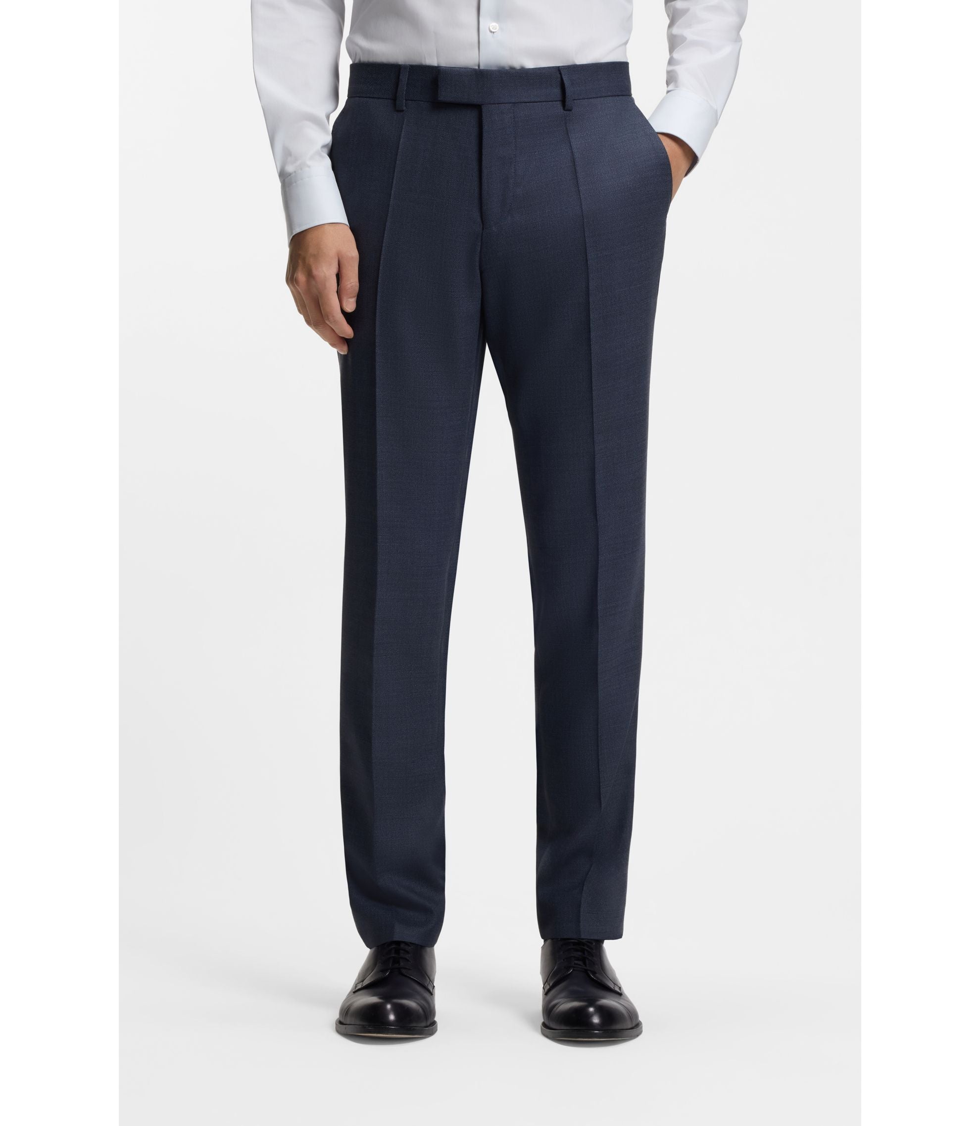 Boss Two Piece Slim Fit Suit In Virgin Wool And Silk Light Blue