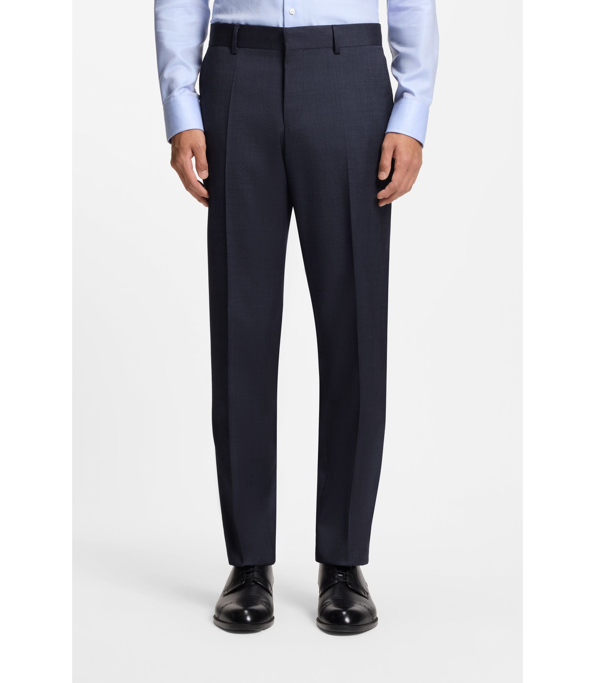 Boss Two Piece Regular Fit Suit In Virgin Wool And Silk Light Blue