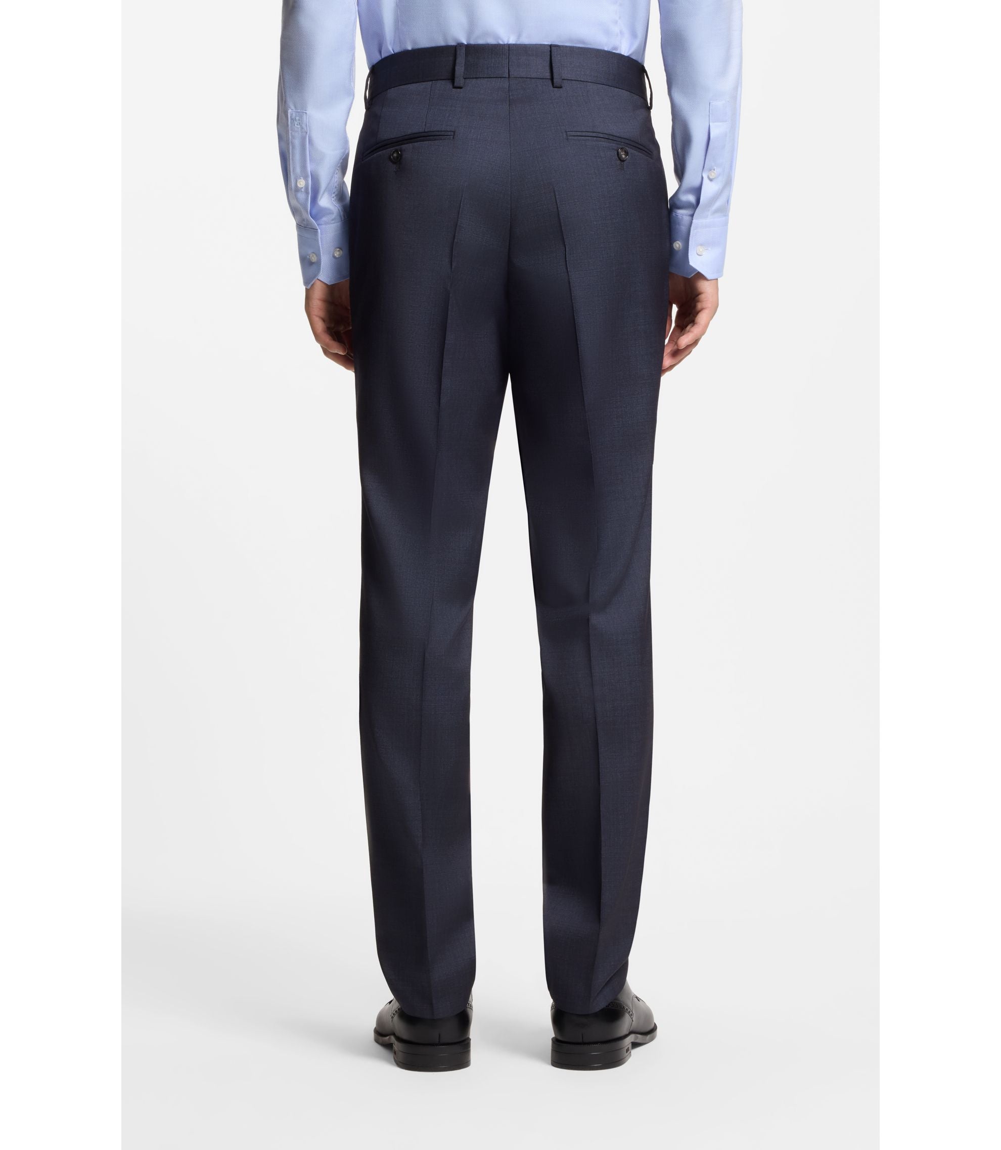 Boss Two Piece Regular Fit Suit In Virgin Wool And Silk Light Blue