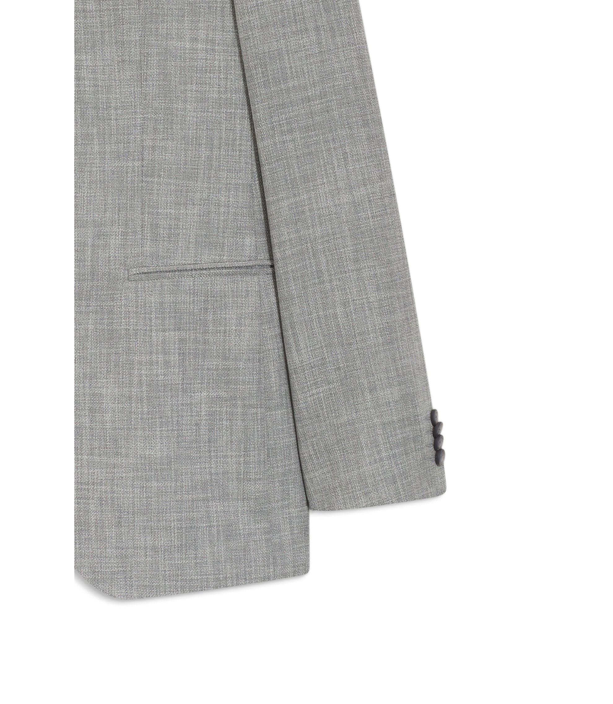 Boss Two Piece Slim Fit Suit In Cotton And Virgin Wool Silver