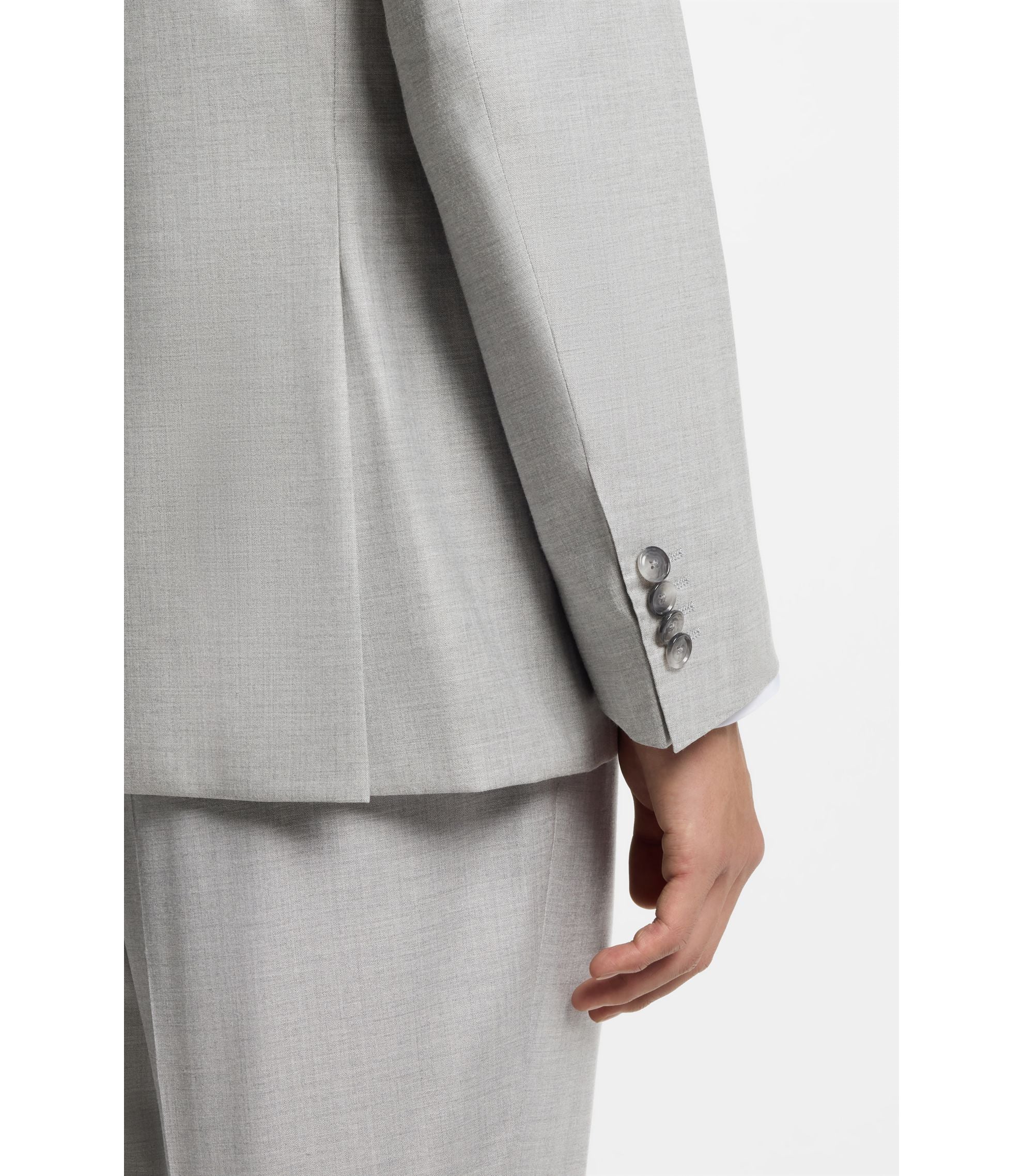 Boss Two Piece Slim Fit Suit In A Wool Blend Silver