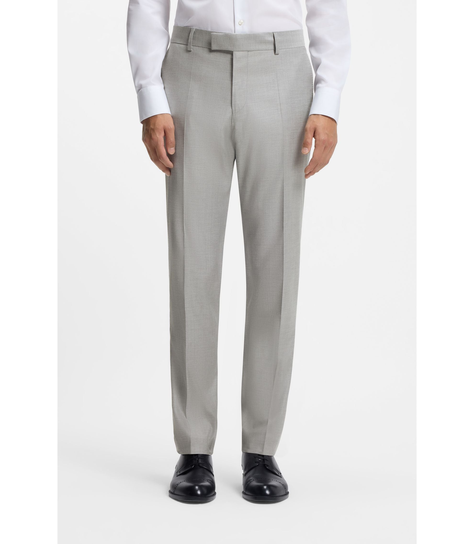 Boss Two Piece Slim Fit Suit In A Wool Blend Silver
