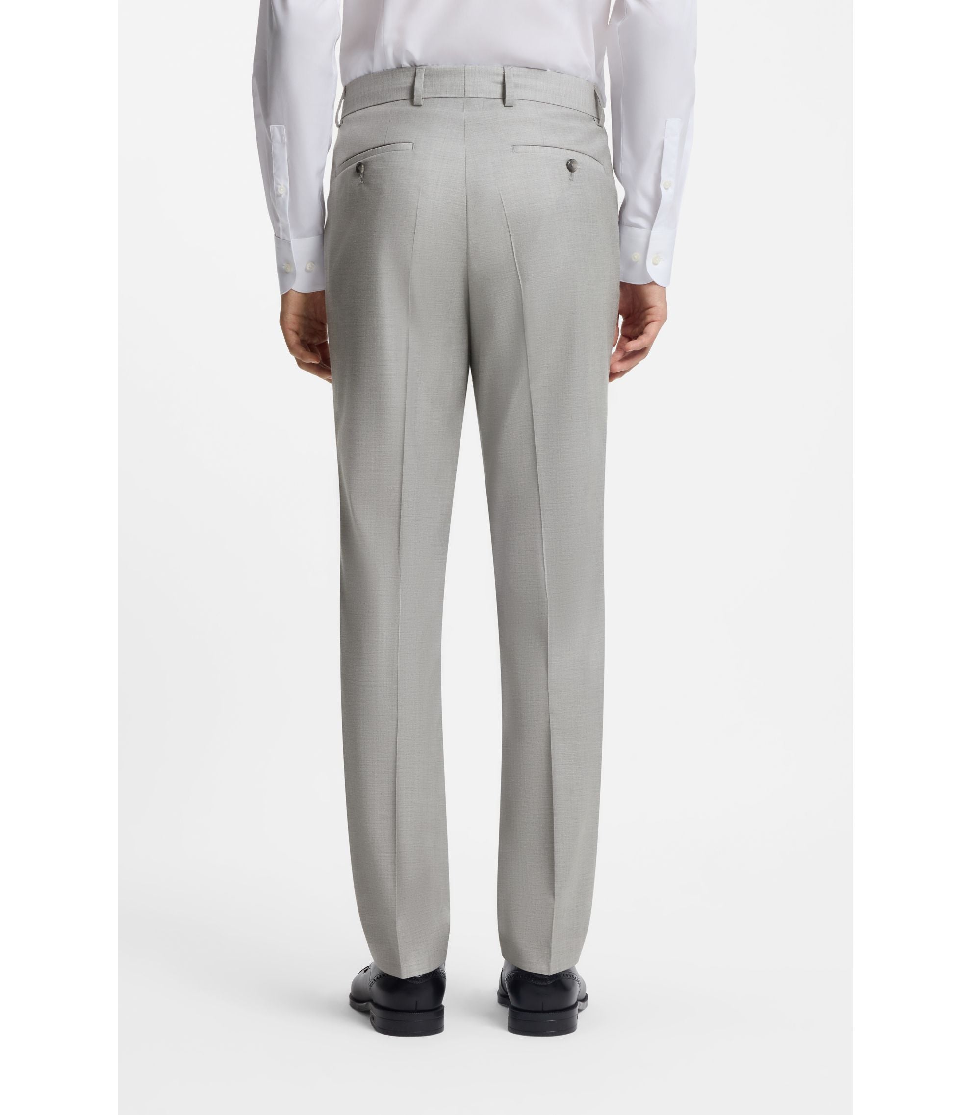Boss Two Piece Slim Fit Suit In A Wool Blend Silver